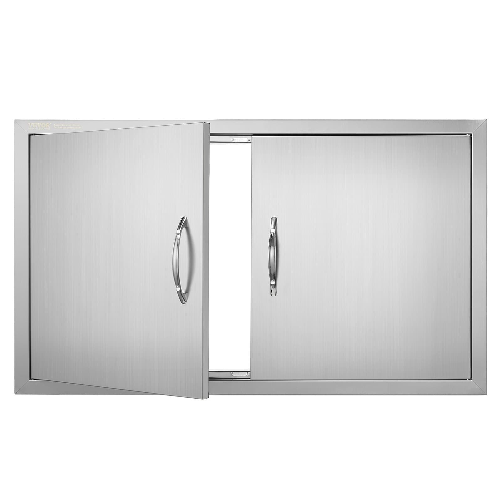 Flächenbündige Edelstahl-Grilltür mit Griffen, 915 x 533 x 46 mm