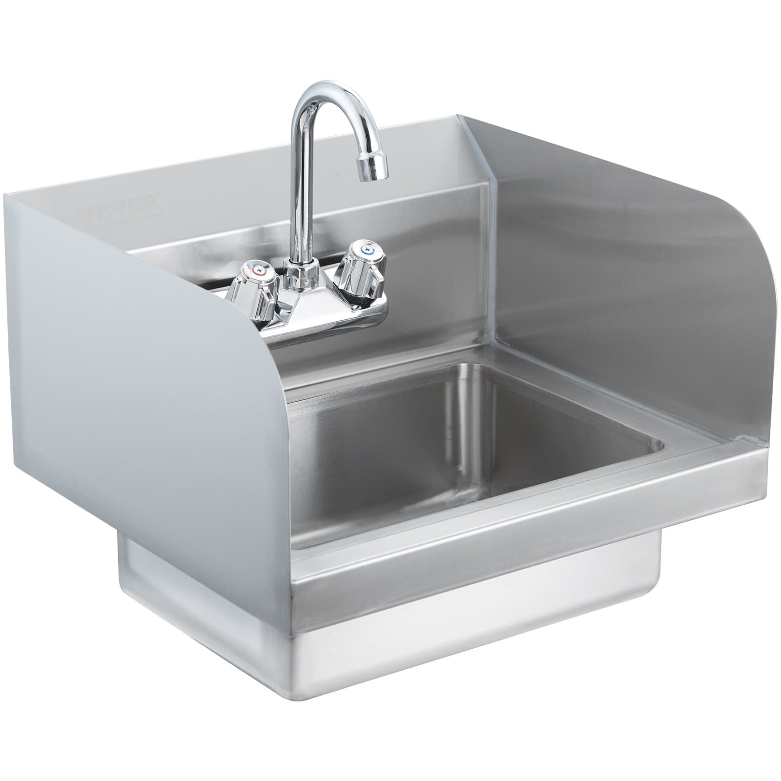 Lavamanos comercial de pared con grifo, 432 x 381 x 330 mm