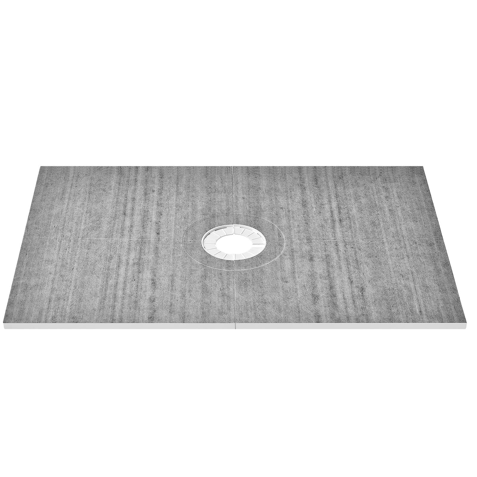 Conjunto de plato de ducha 1219 x 1828 mm con desagüe central