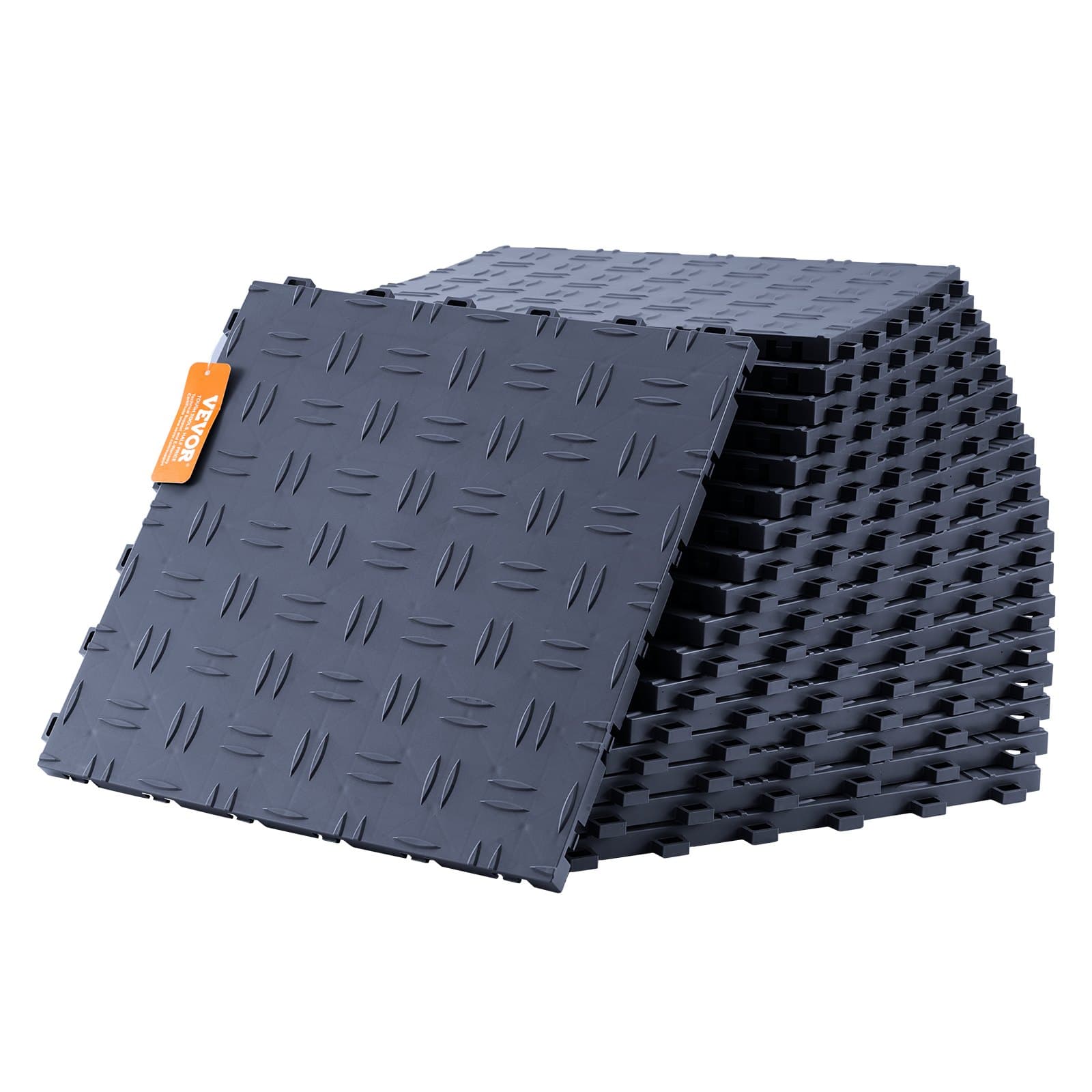 Garagen-Bodenbeschläge, 305 x 305 x 13,4 mm, 50er-Set, Graphitgrau