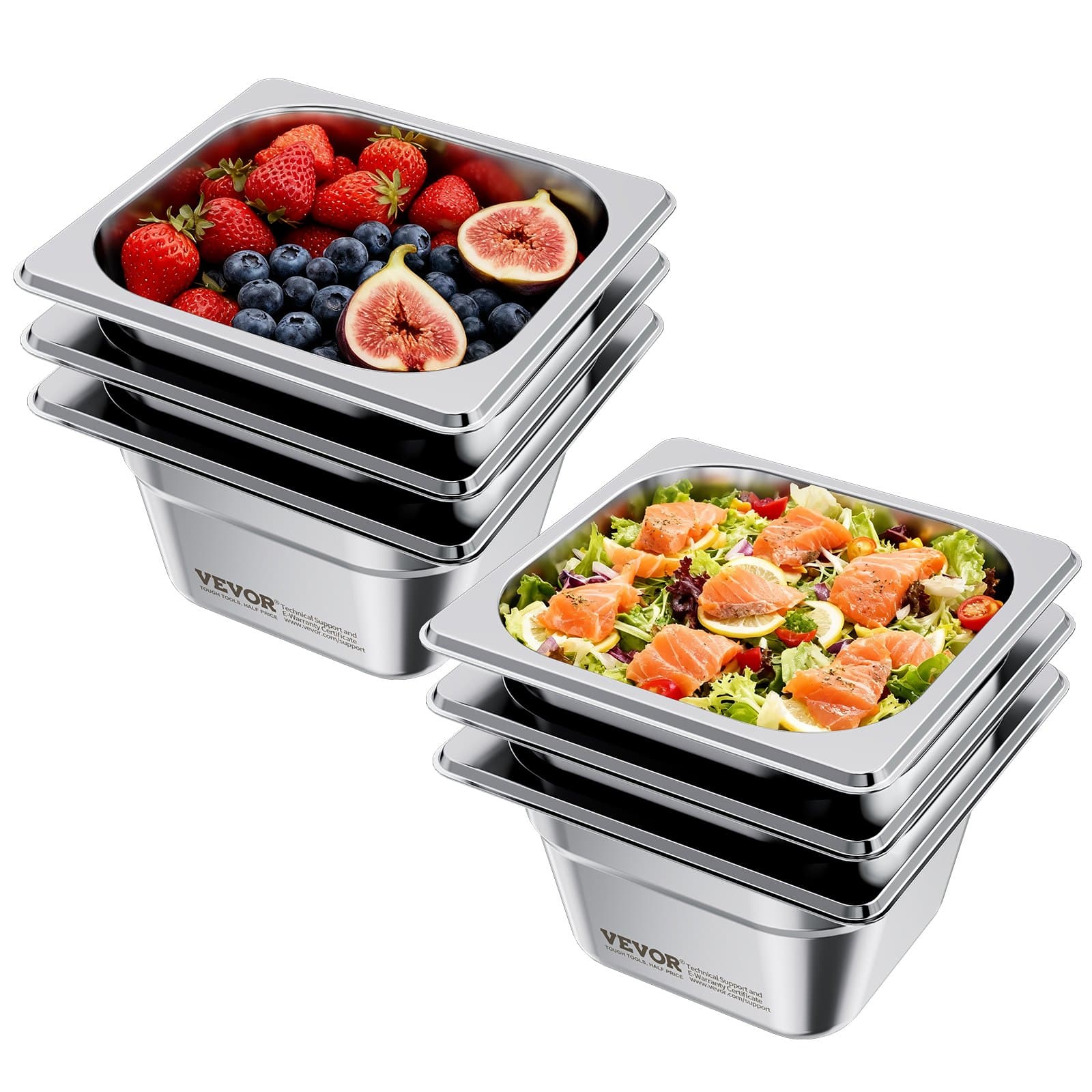 Gastronorm pan 1/6, 10 cm deep, 6 pieces