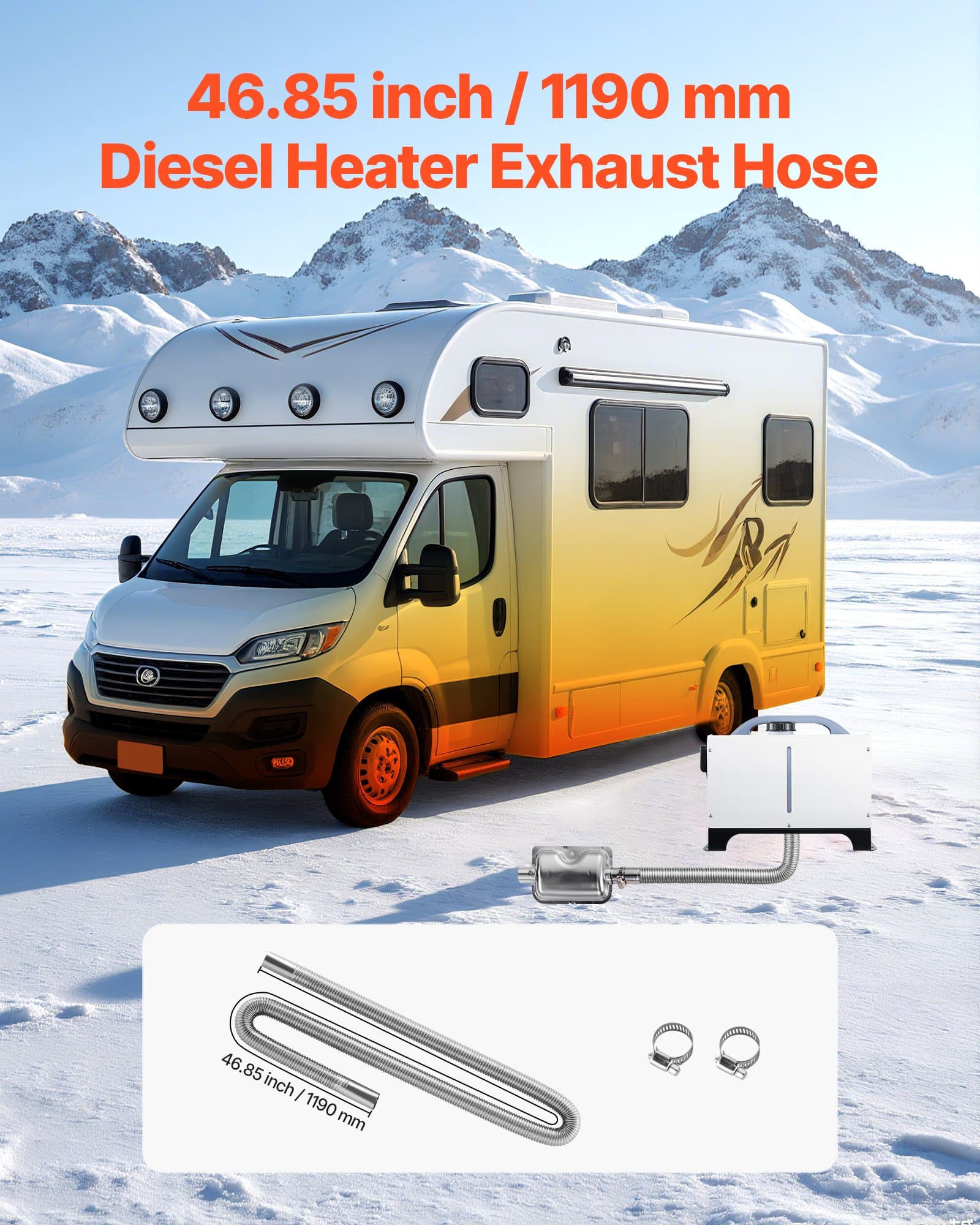 Manguera escape inox flexible 119 cm calefacción diésel