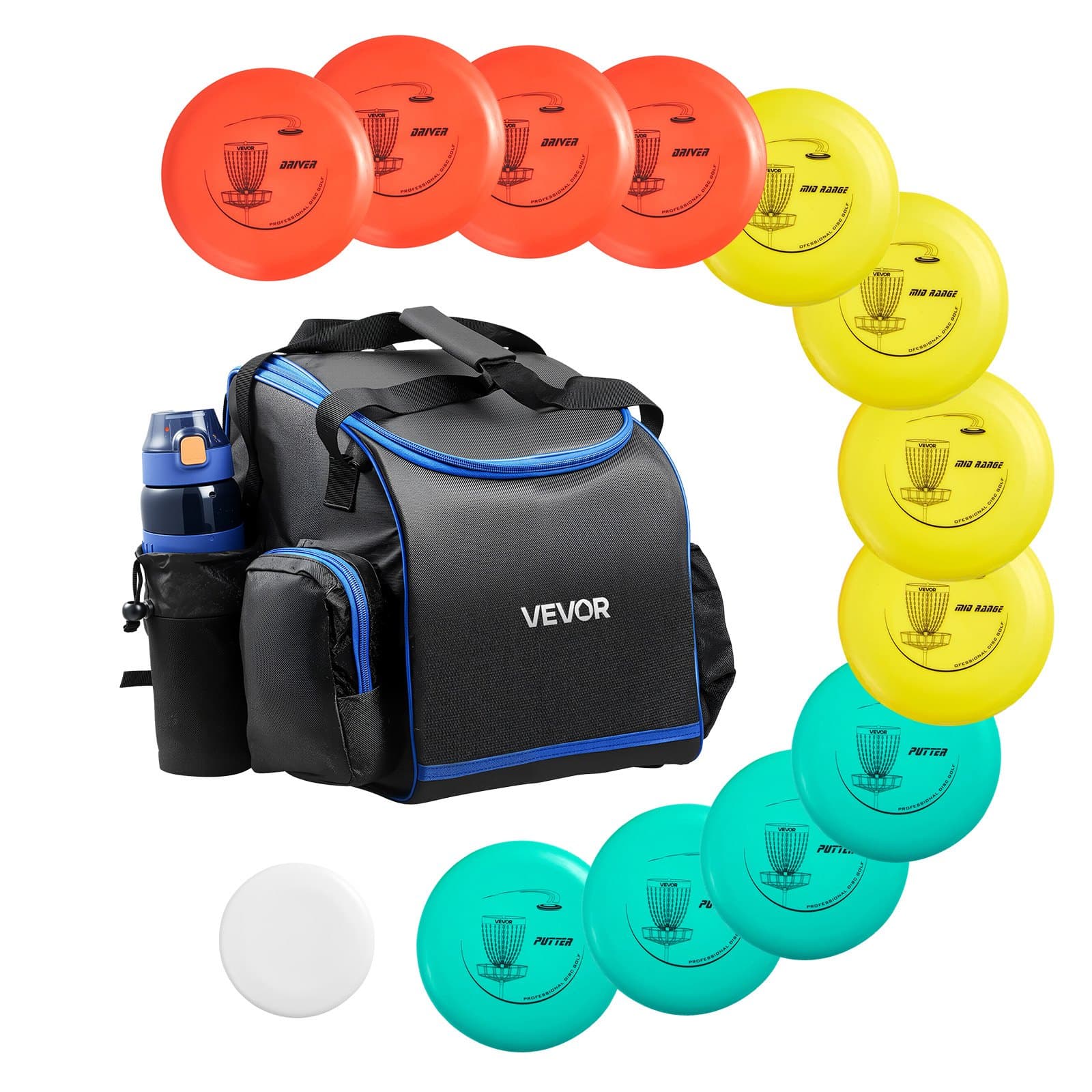 Set disc golf con 13 discos y mochila