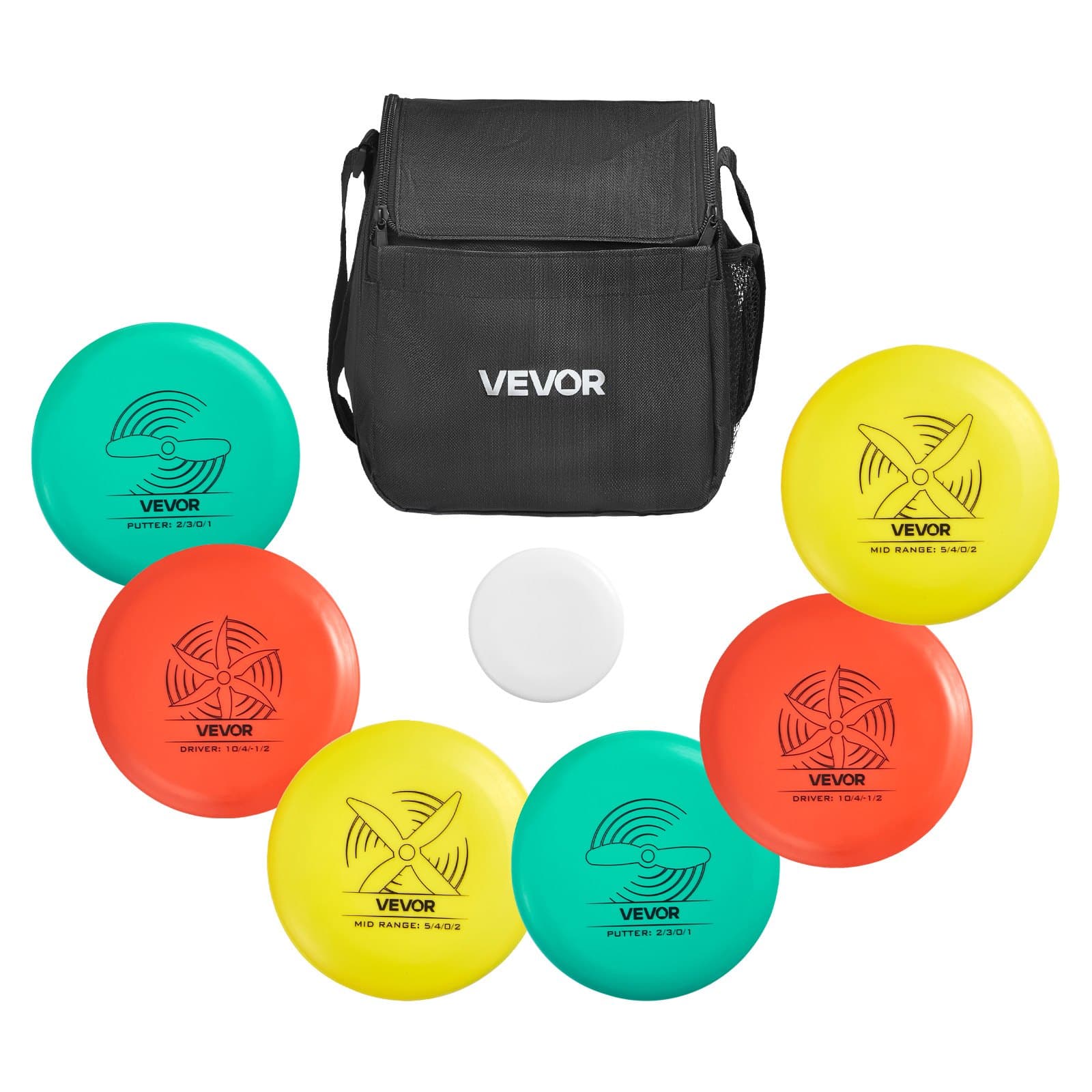 Discgolf Starter-Set mit 7 Scheiben und Rucksack