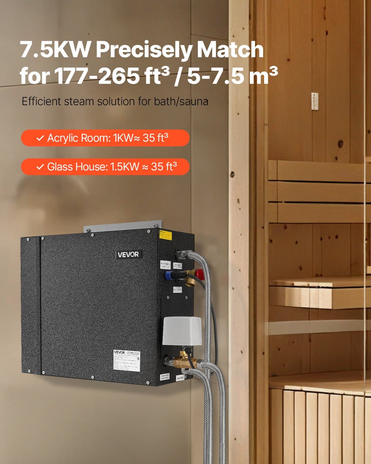 Générateur vapeur 7,5 kW sauna & douche vapeur