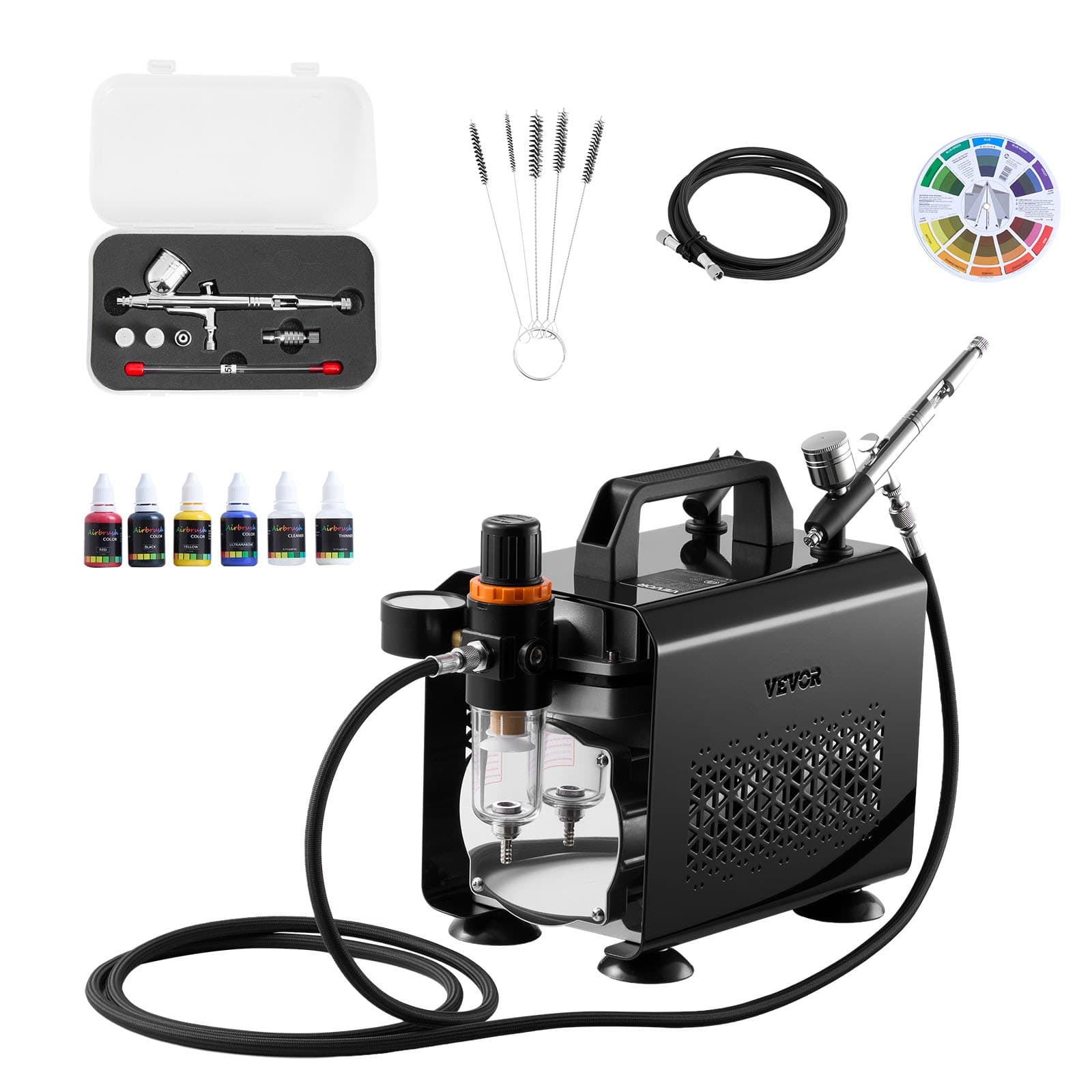Airbrush Kit with Compressor and Double-Action Gun