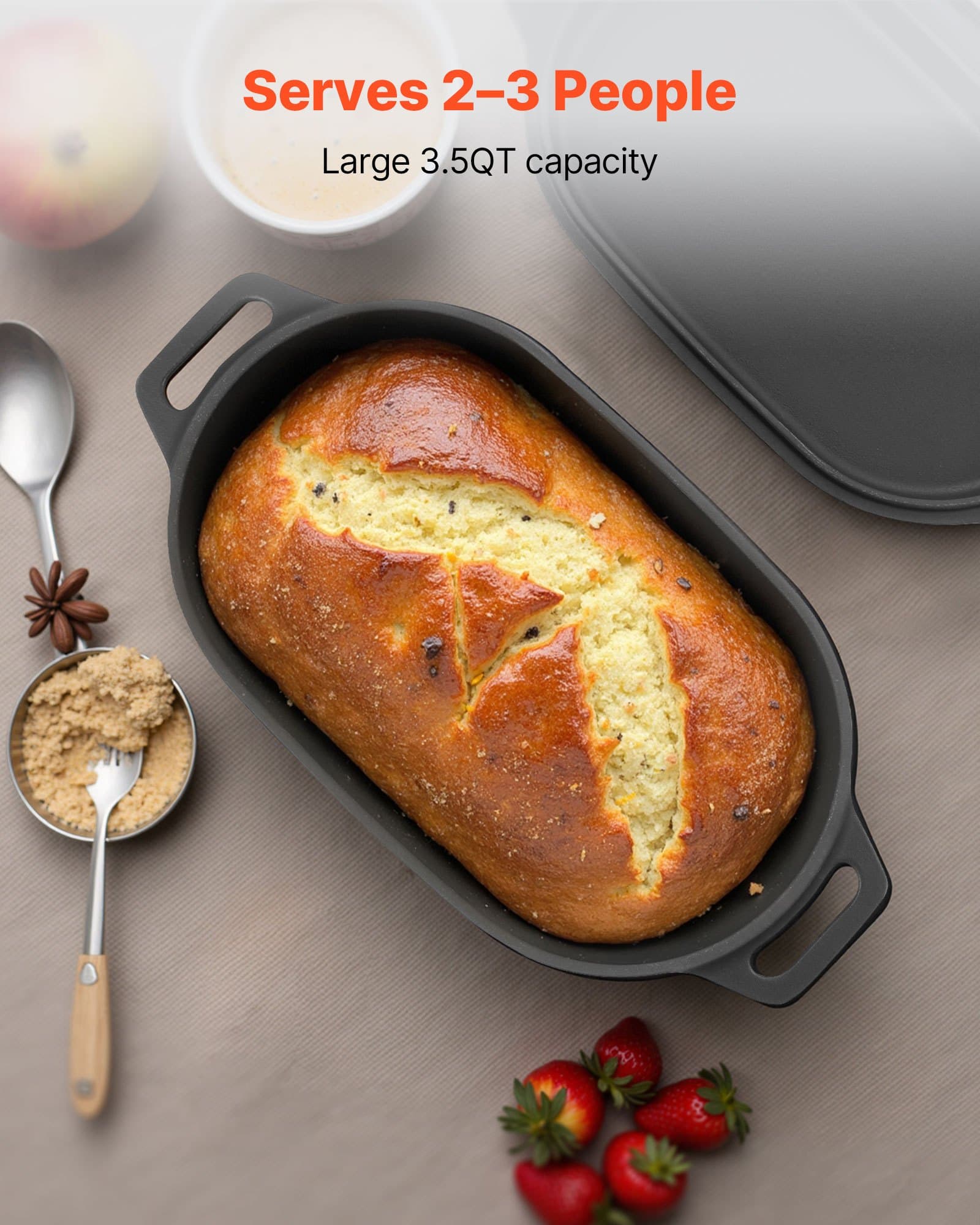 Enameled Cast Iron Pot with Lid, 3.31 Liter