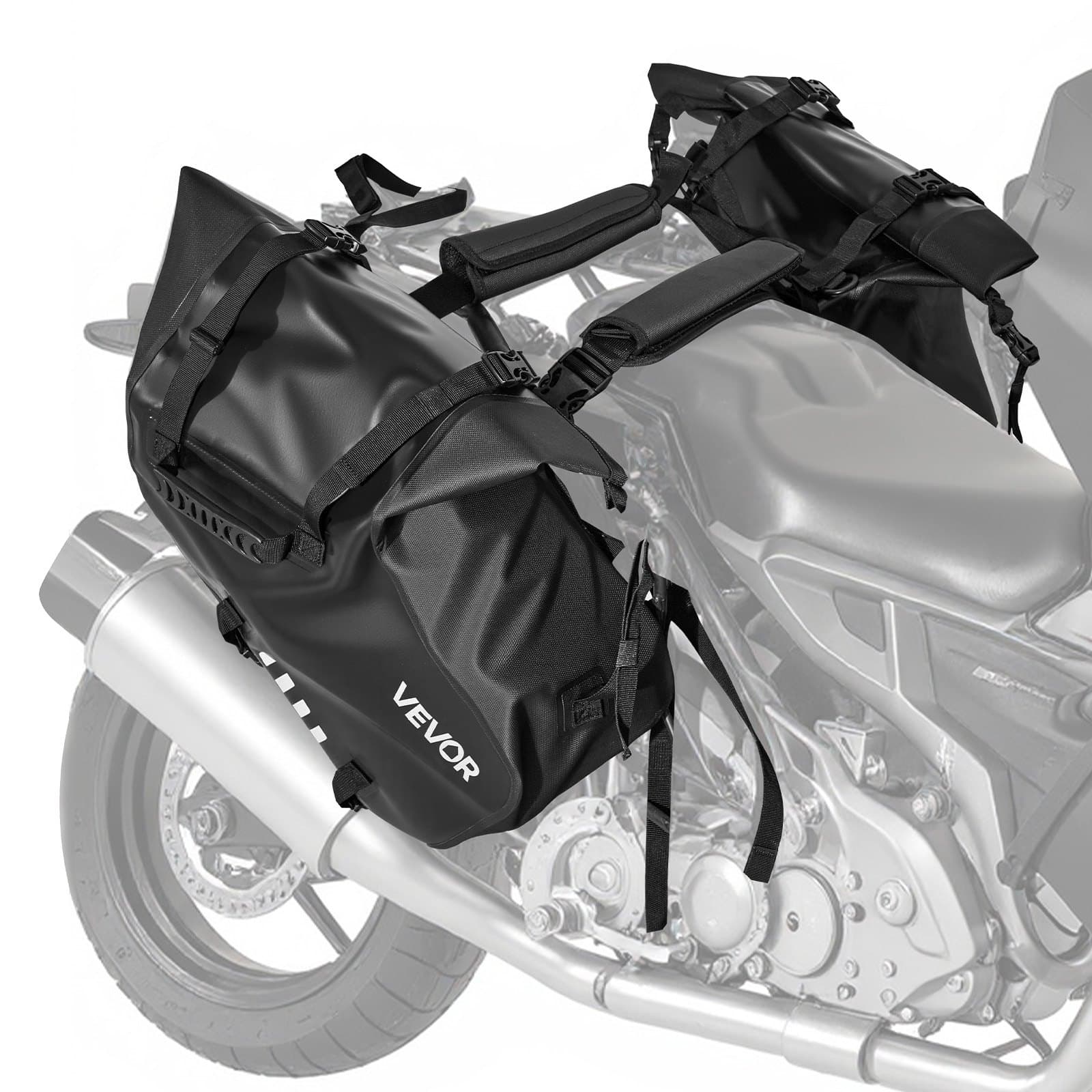 Borse laterali moto impermeabili 14 L, set da 2