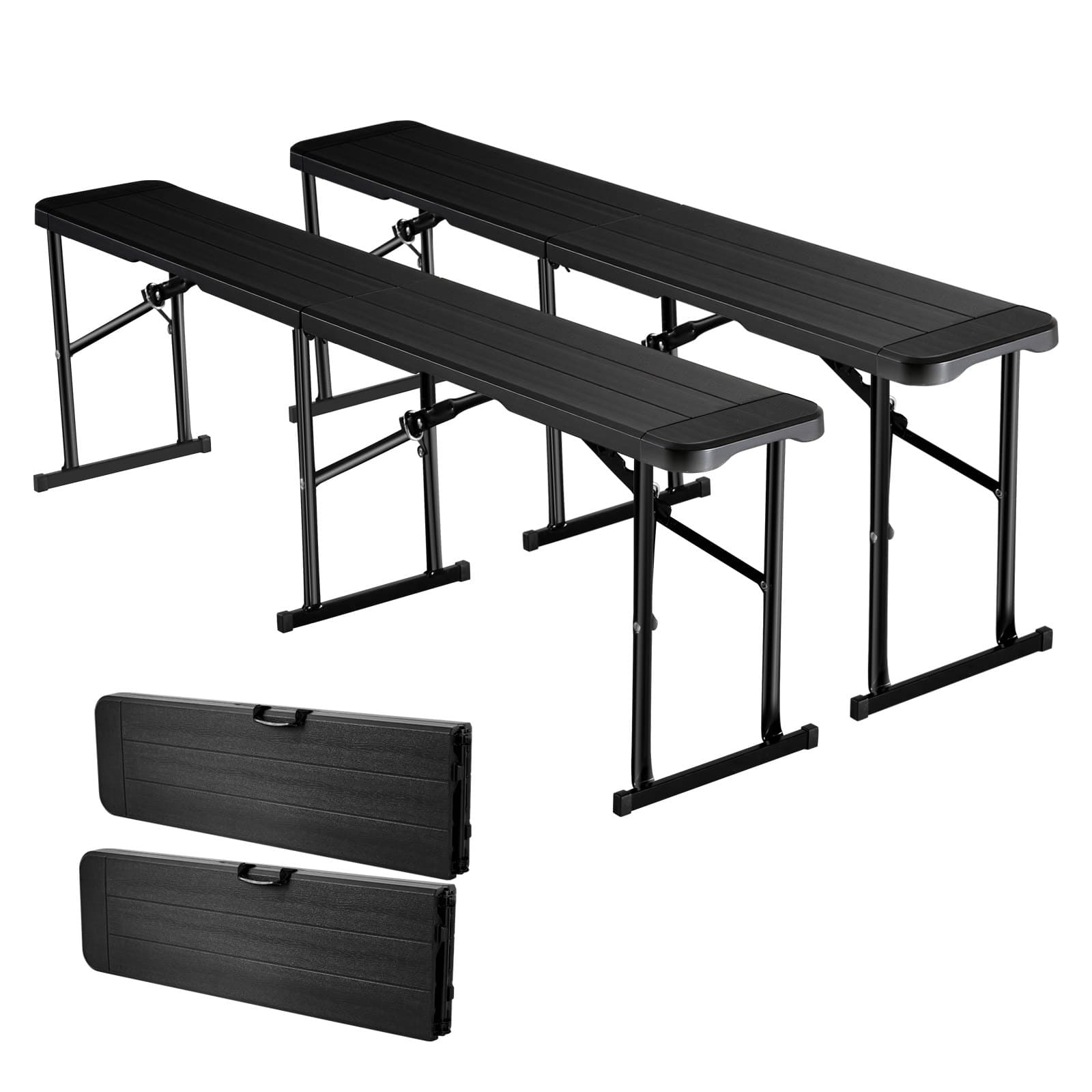 Banc pliable portable en HDPE, 182 cm, 2 pièces
