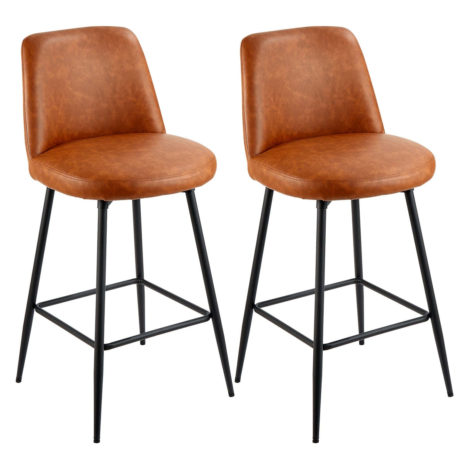 Barhocker mit Rückenlehne 2er-Set 98 cm braun