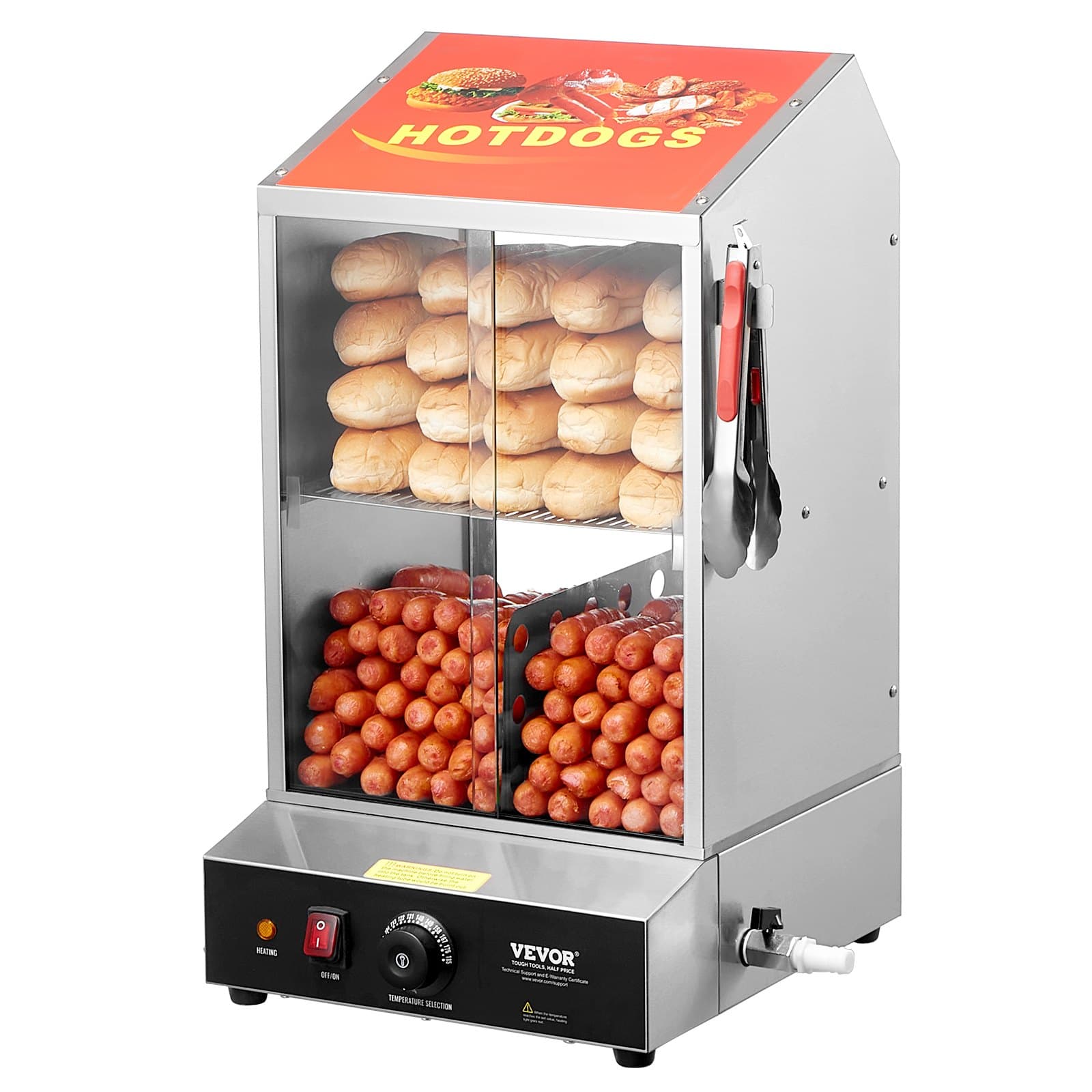 Dampfgarer für Hot Dogs, 37 Liter, zwei Etagen