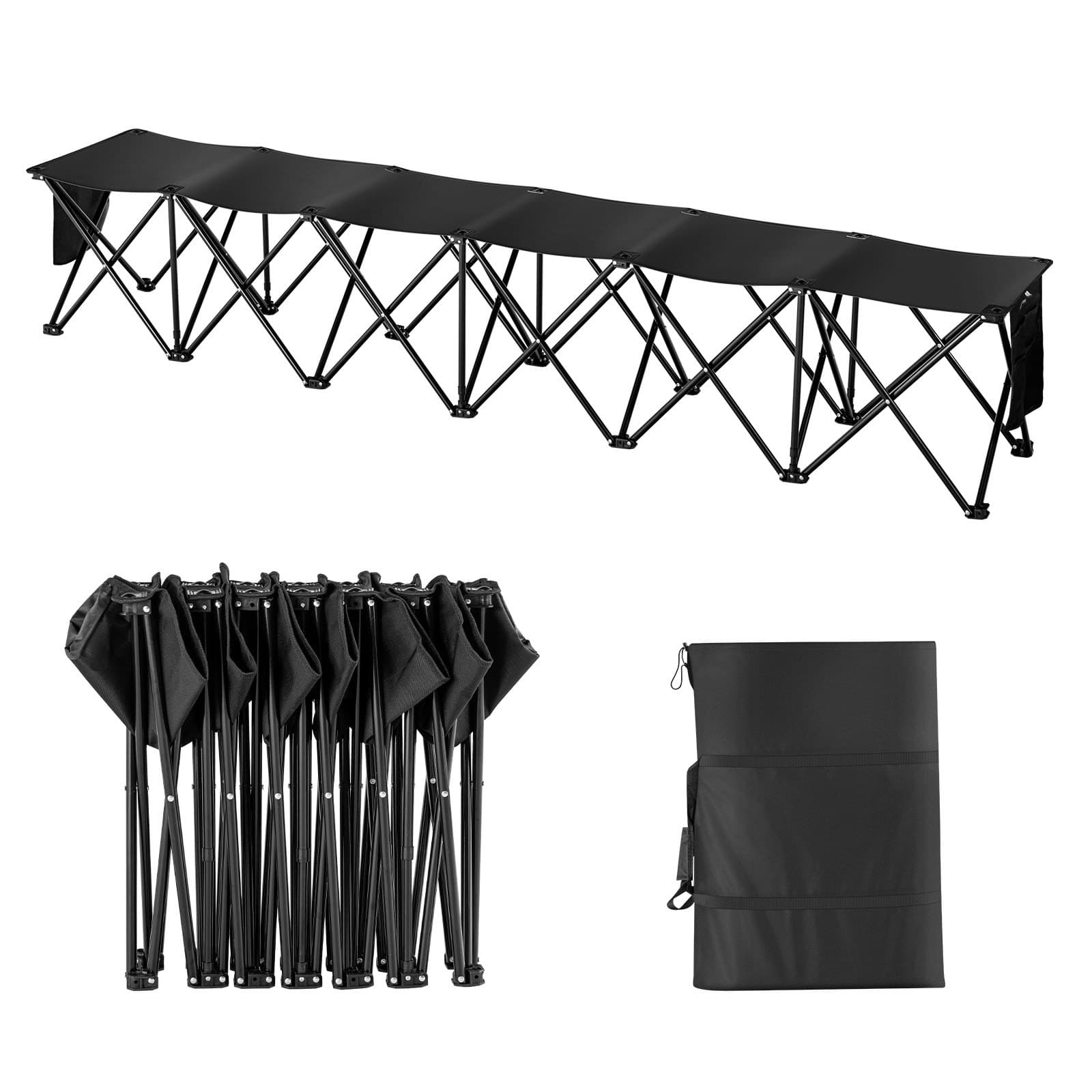Banc pliable portable 6 places avec sac