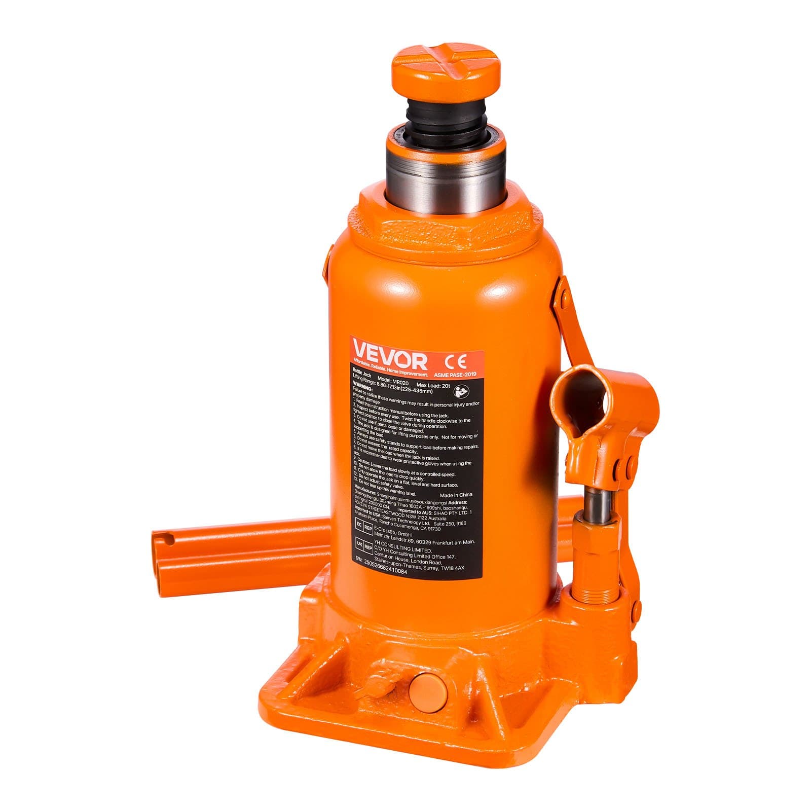 Gato hidráulico de botella 20 toneladas naranja