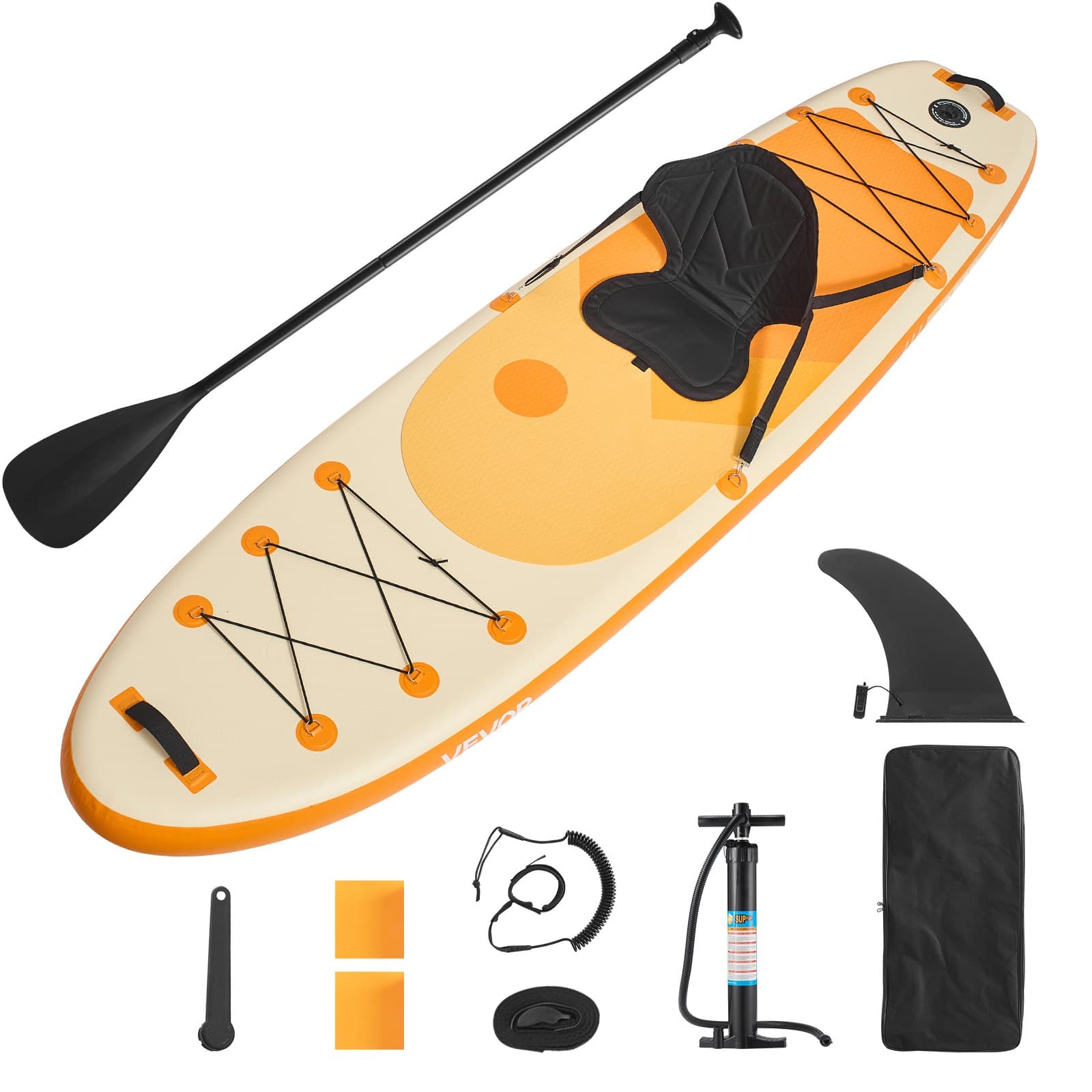 Tabla de paddle surf inflable (323 X 838 X 152 cm) con asiento, kit completo que incluye bomba, remo y quilla