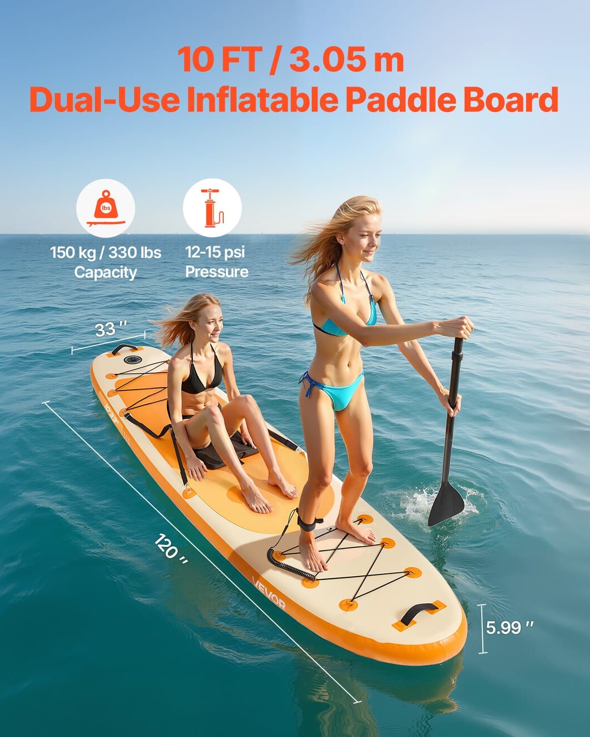 Tabla de paddle surf inflable (3048 X 838 X 152 cm) Paddleboard con asiento