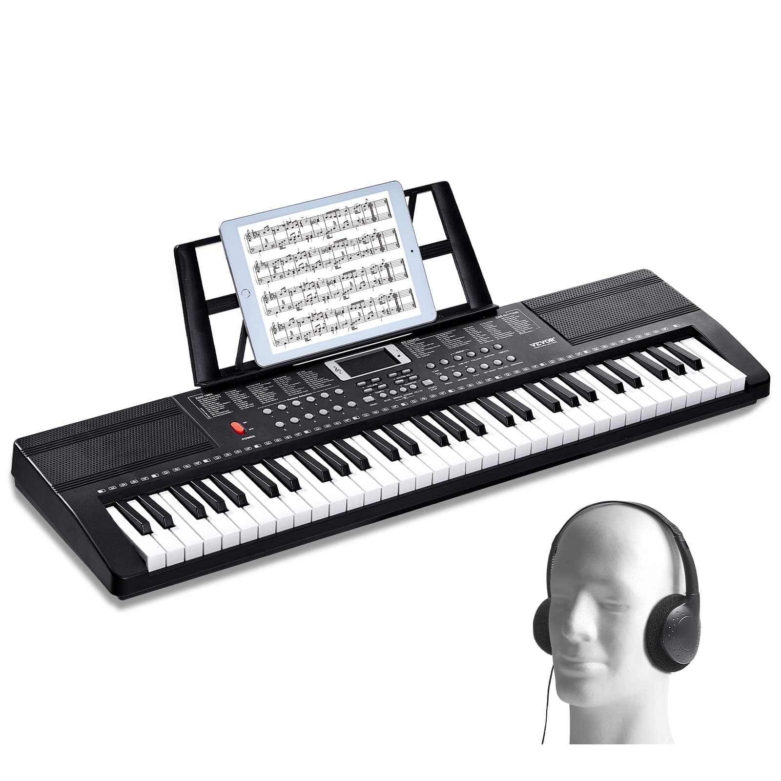 Tragbares Digitalpiano mit 61 Tasten und 200 Klängen