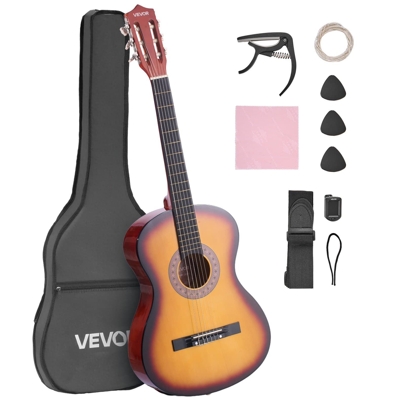 Konzertgitarre 960 mm Holz-Klassikgitarre Starter-Set für Anfänger