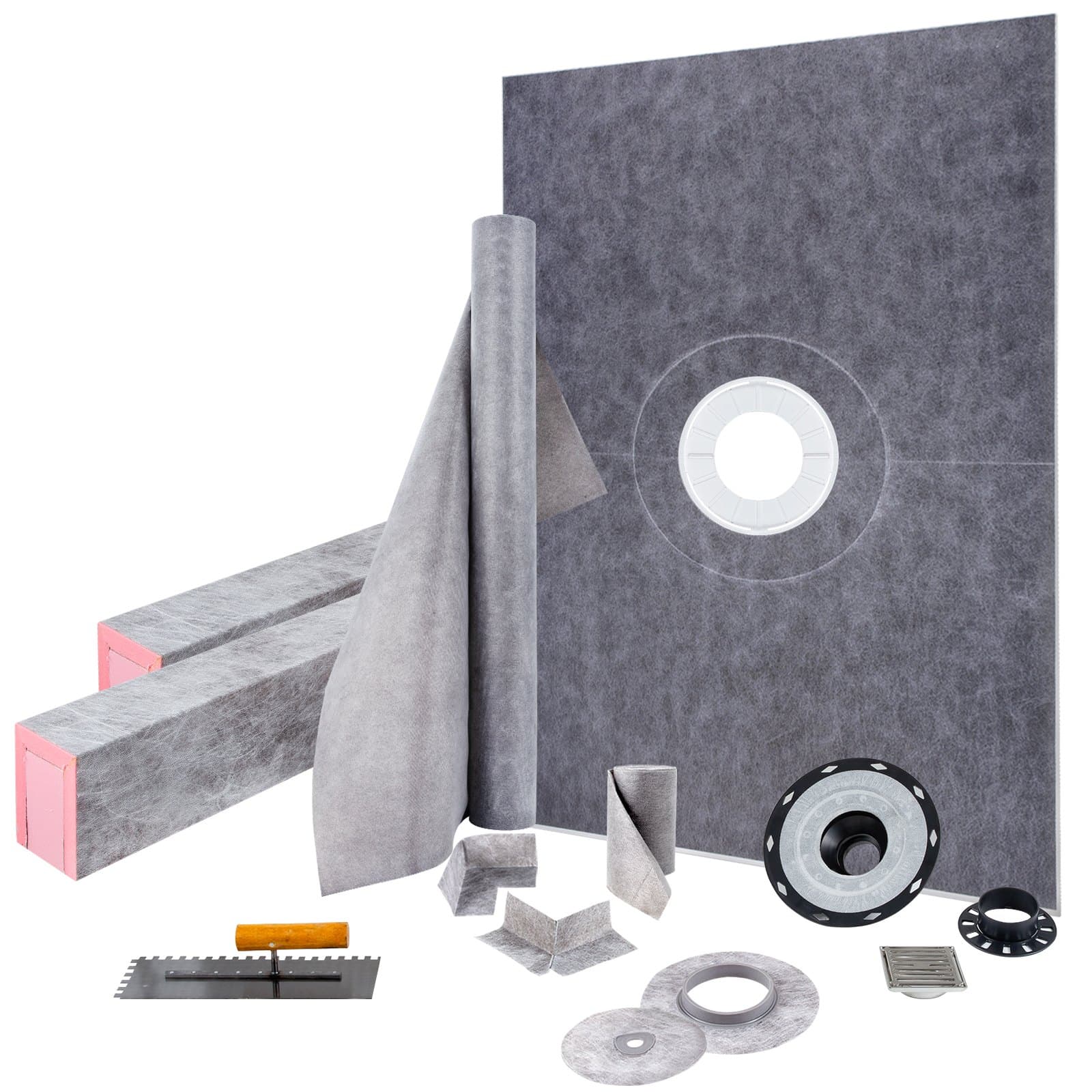 Juego de umbral de ducha 38 x 60 pulgadas con brida PVC