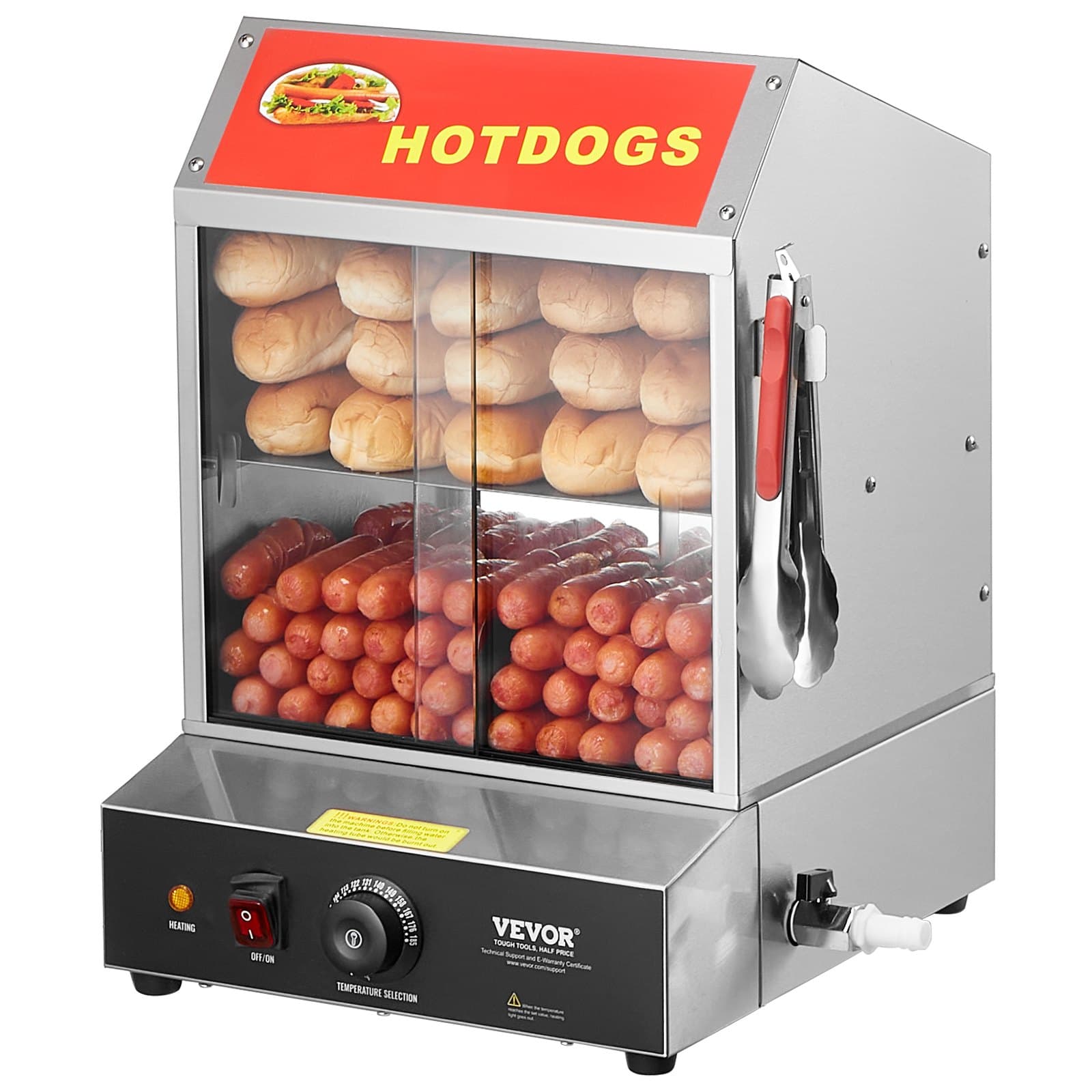 Cuiseur vapeur à hot-dogs 27 litres avec deux étages