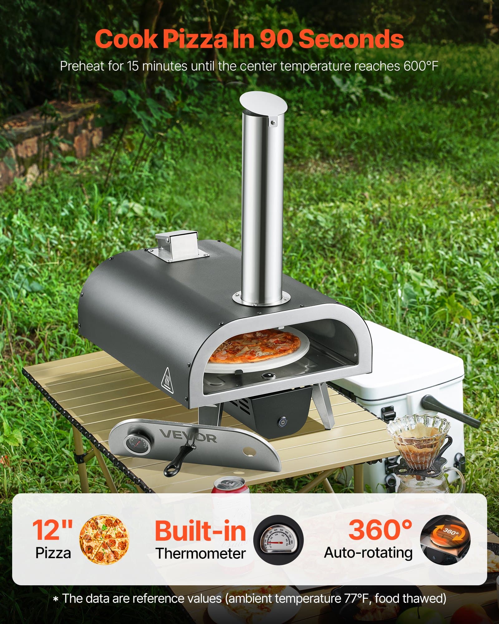 Forno per pizza portatile da esterno con pietra