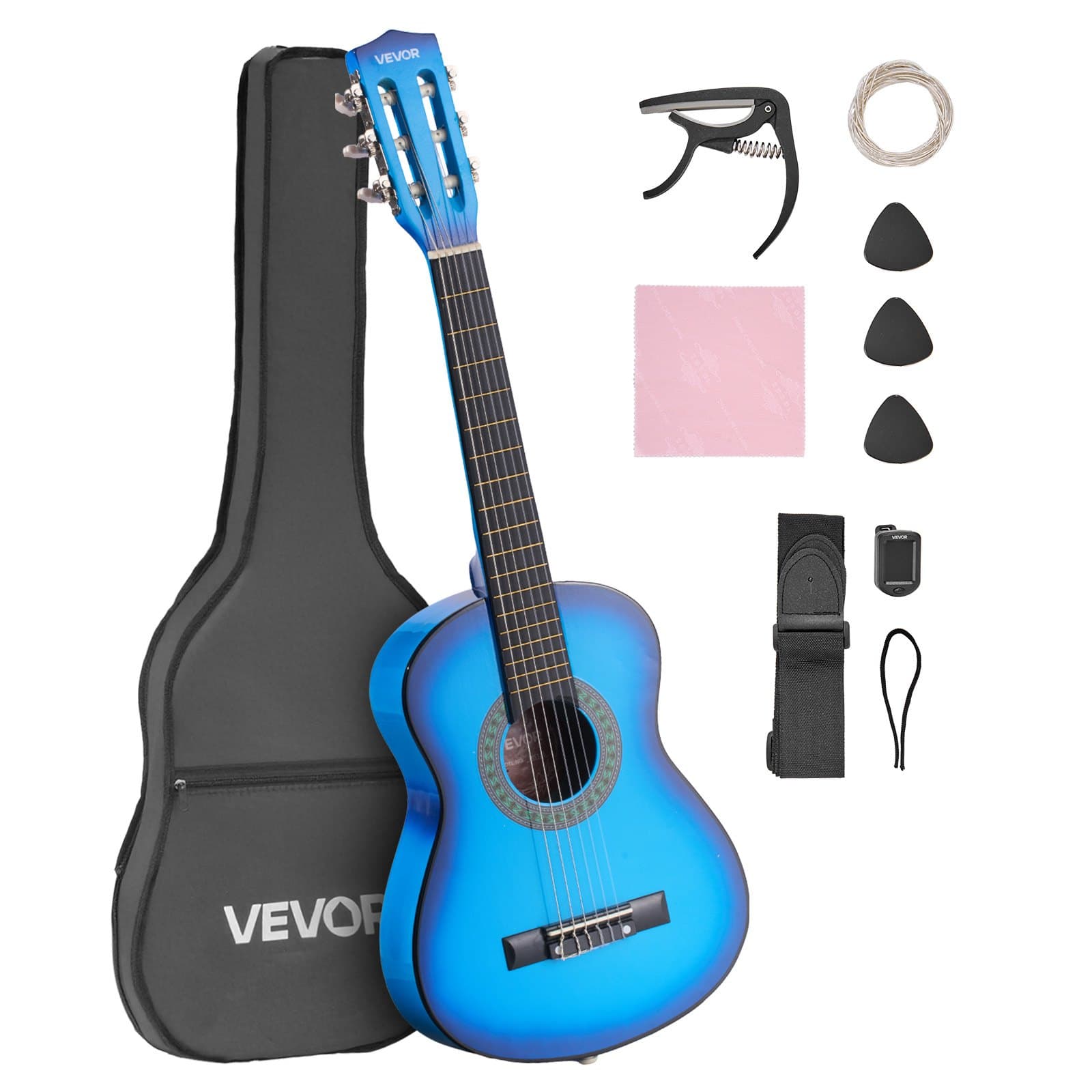 Konzertgitarre 780 mm Holz-Klassikgitarren-Starter-Set für Anfänger