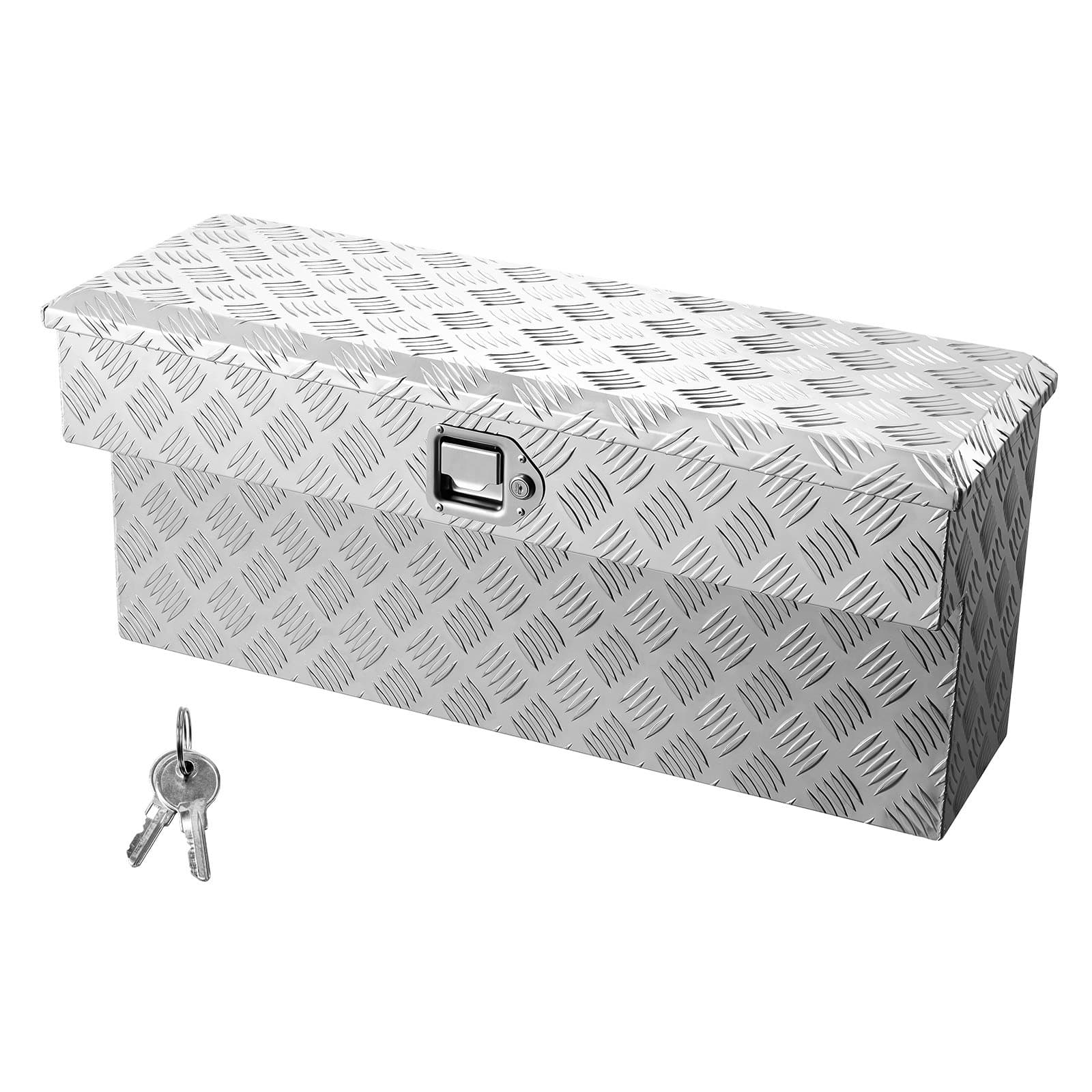Caja de herramientas para plataforma de carga, caja de almacenamiento de aluminio con patrón de perfil, organizador de almacenamiento con cerradura y llave, ideal