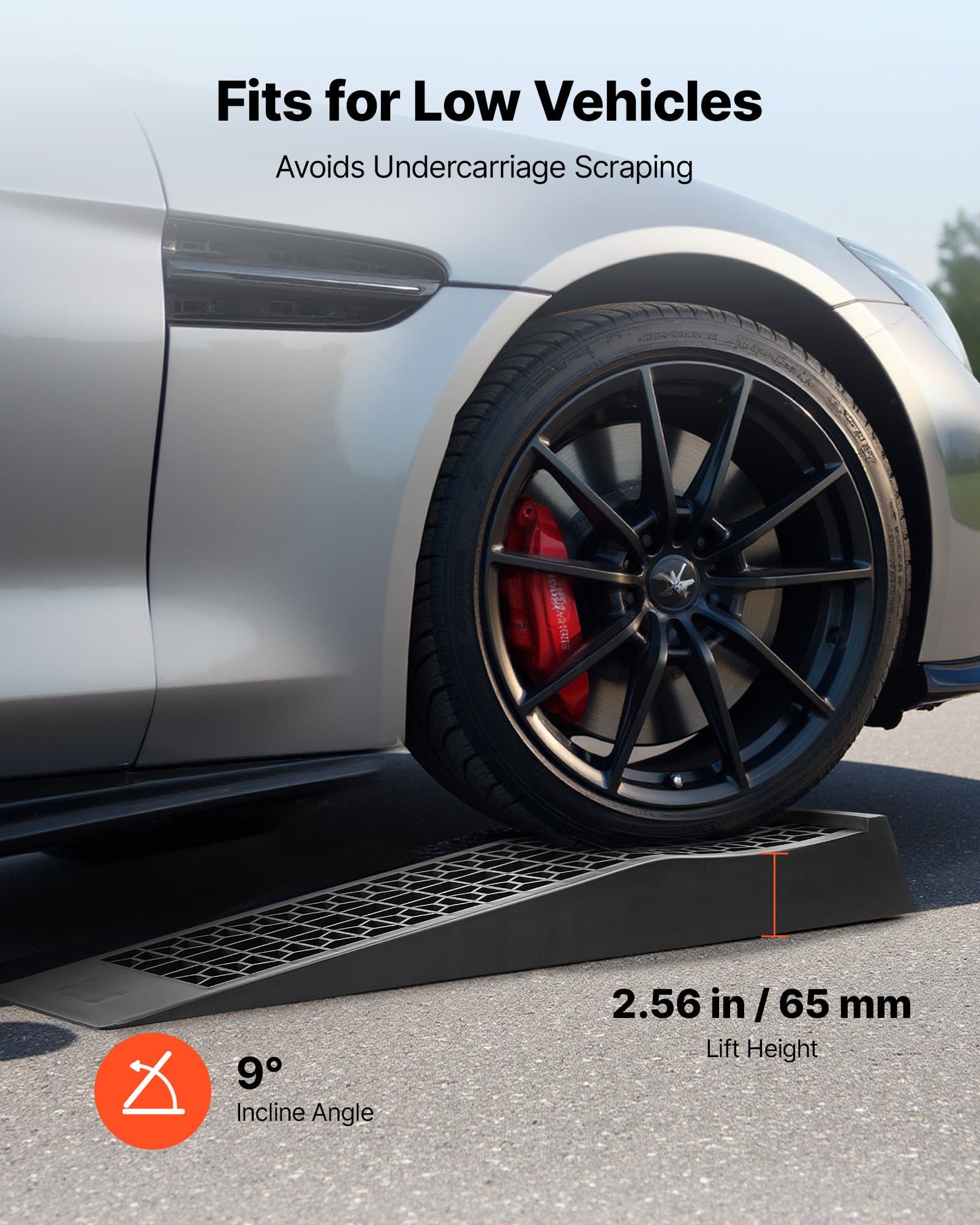 Rampas portátiles para autos, 2 piezas, 65 mm