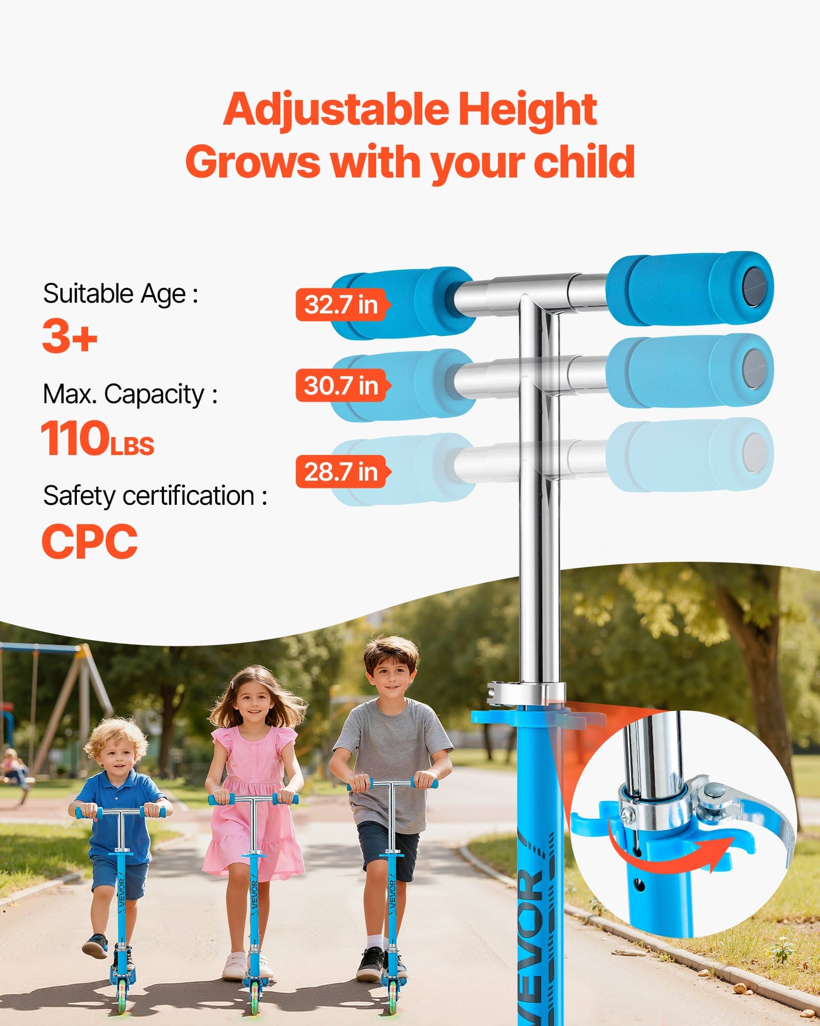 Trottinette ville enfant dès 3 ans, pliable
