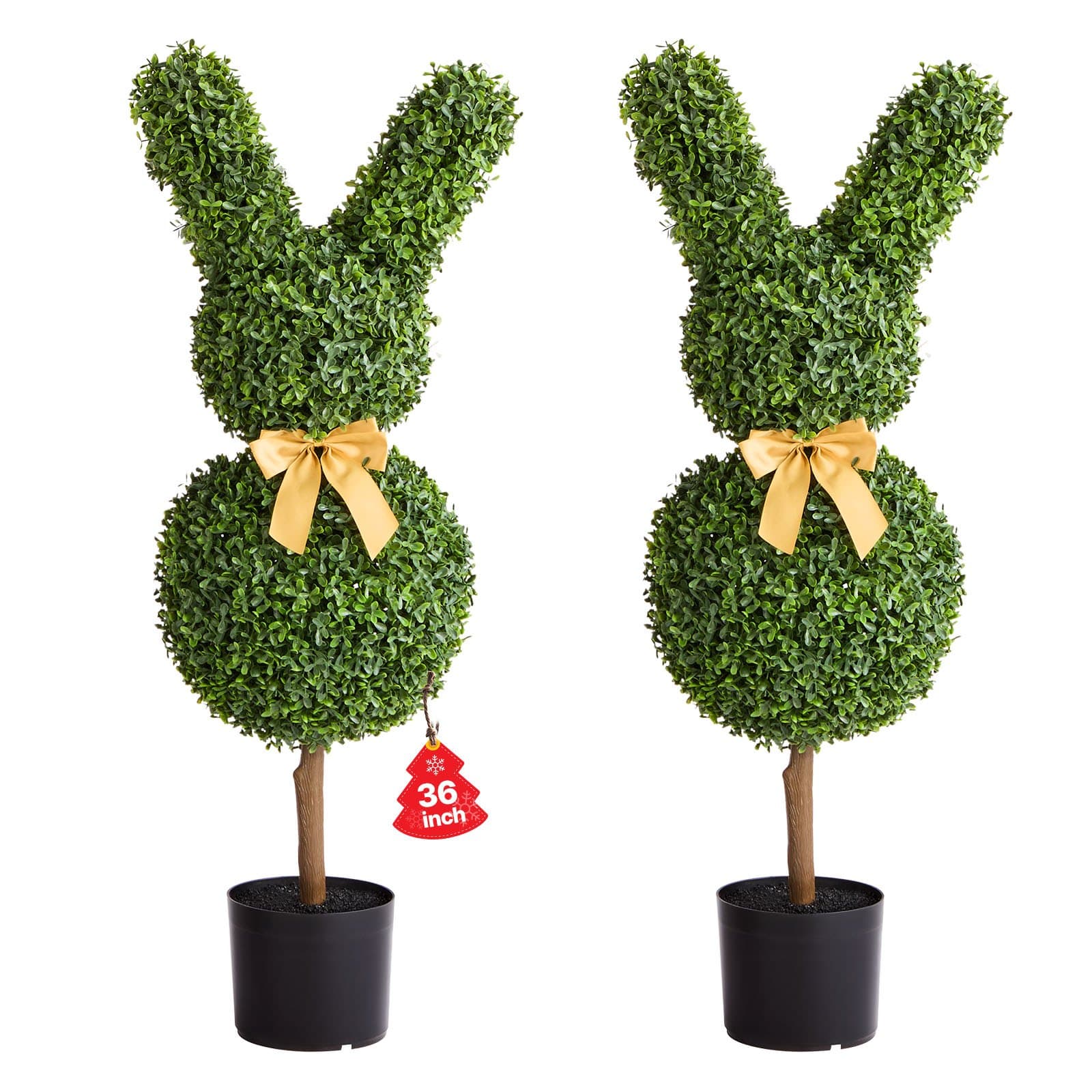 Künstlicher Formschnittbaum in Hasenform, 2er-Set, 914 mm