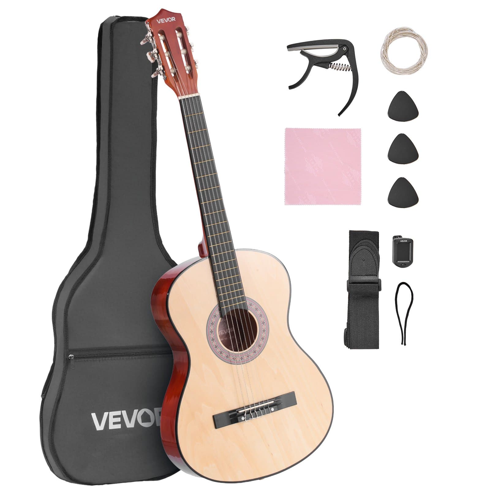 Konzertgitarre 960 mm Holz-Klassikgitarre Starter-Set für Anfänger
