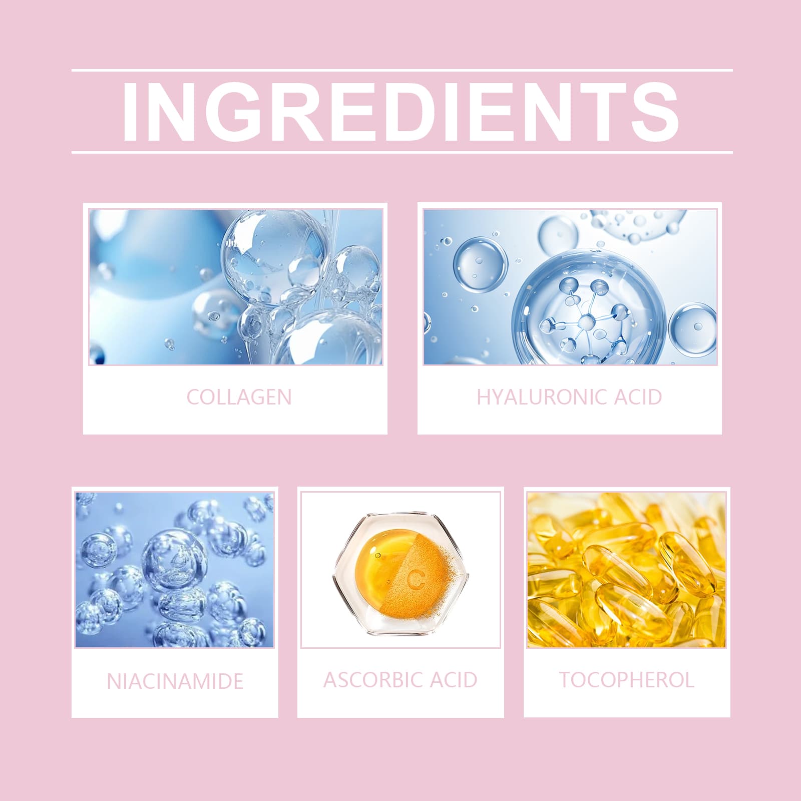 Jaysuing 5 In 1 Moisturizing Essence, Moisturizing, Firming And Repairing Facial Skin Elastic Moisture Lock And Shine Serum
