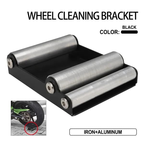 Supporto di pulizia per moto con set di spazzole e borsa