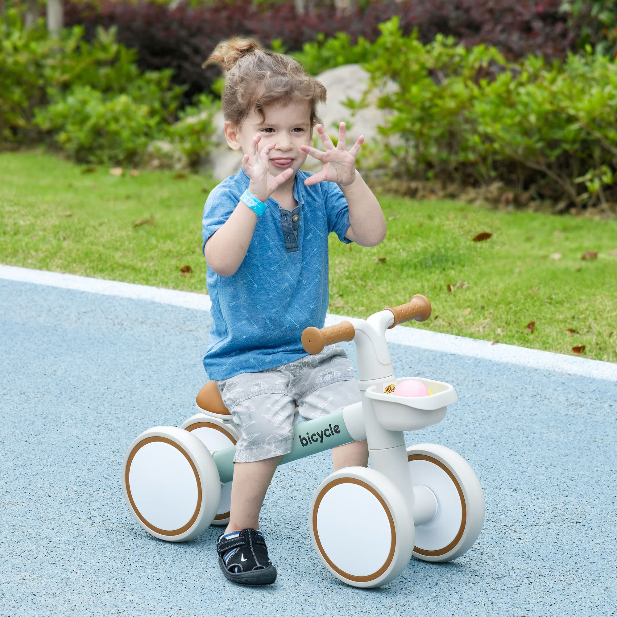 Balance Bike für Kleinkinder 1-3 Jahre, Sitzhöhe verstellbar, Silent Wheels, Ohne Pedale, Grün