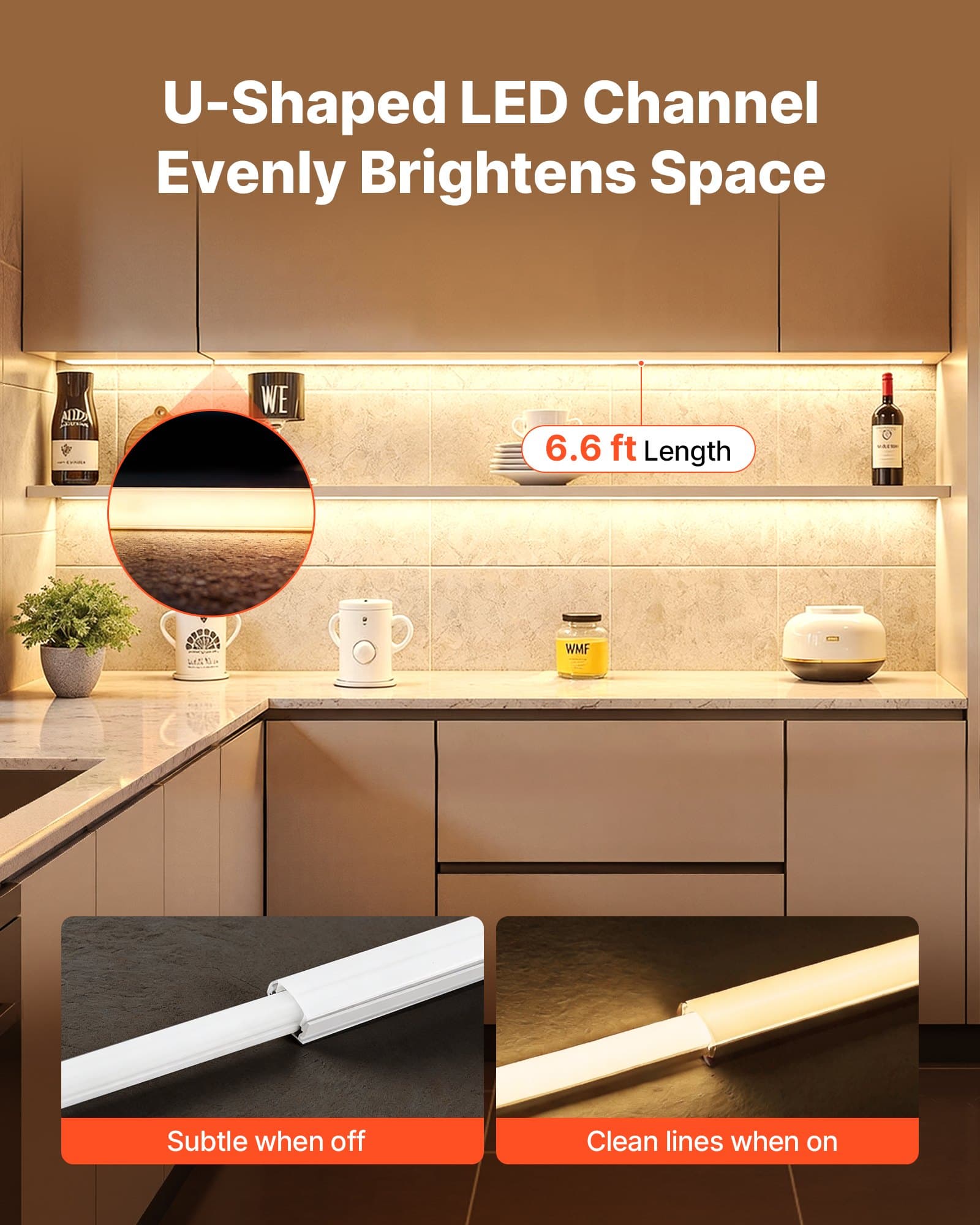 10-Pack 6.6 Ft/2M U Shape LED Aluminum Channel, With Milky Cover, End Caps And Mounting Clips, Aluminum Profile For LED Strip Light Installations, Eas