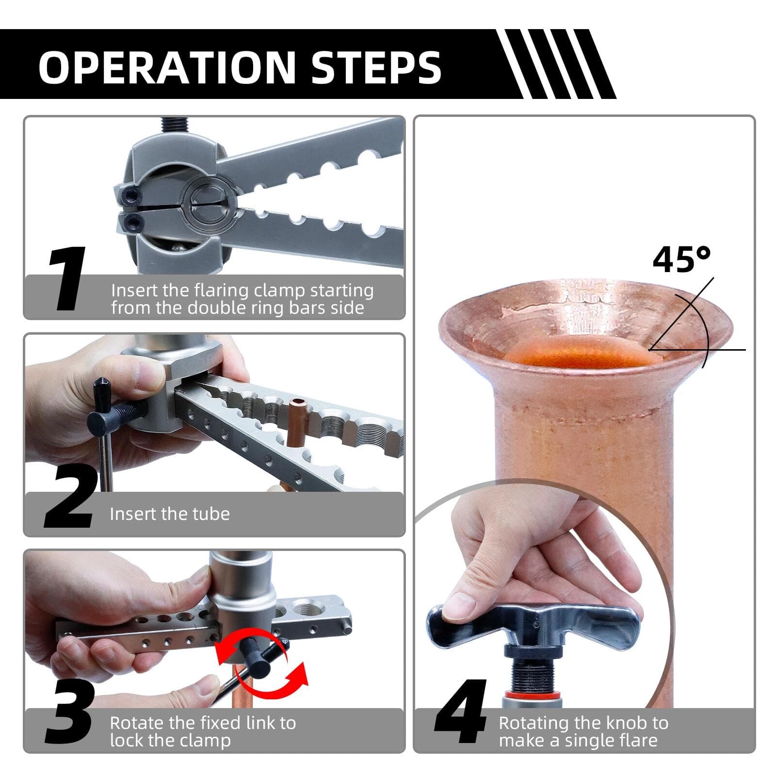 Flaring Tool with Swivel 5–19 mm Metric and Inch