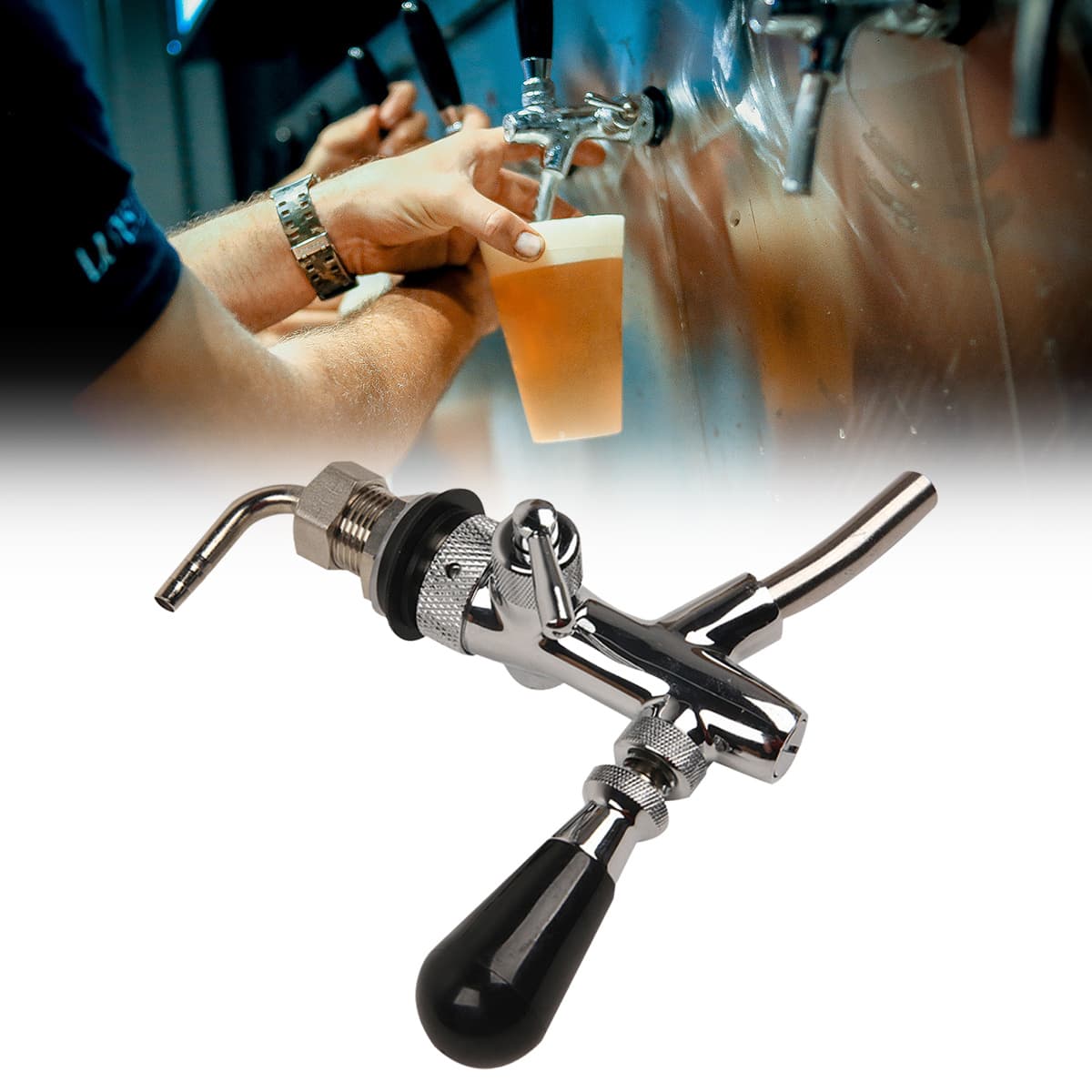 Chrome Adjustable Beer Tap Faucet