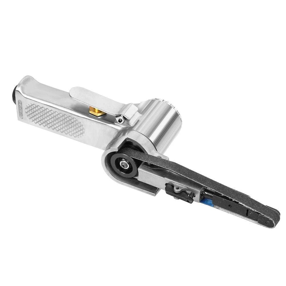 Leichter Druckluft-Bandschleifer 10 mm mit 5 Schleifbändern