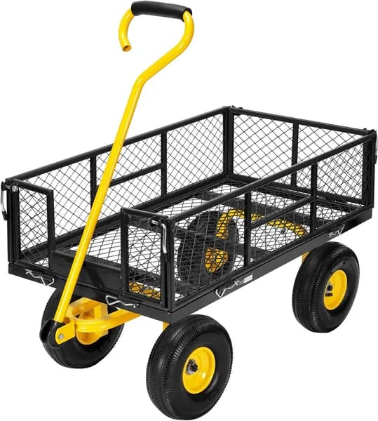 Carriola da giardino per carichi pesanti 500 kg con sponde rimovibili
