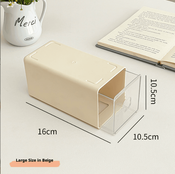 Scatola del cassetto della scrivania a quattro foglie di trifoglio - 1009 Grande - 1 colore crema