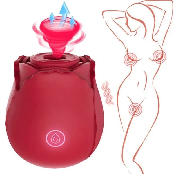 Diskreter 10-Geschwindigkeits-Personal-Massage-Rose-Vibrator-Sauger für Frauen