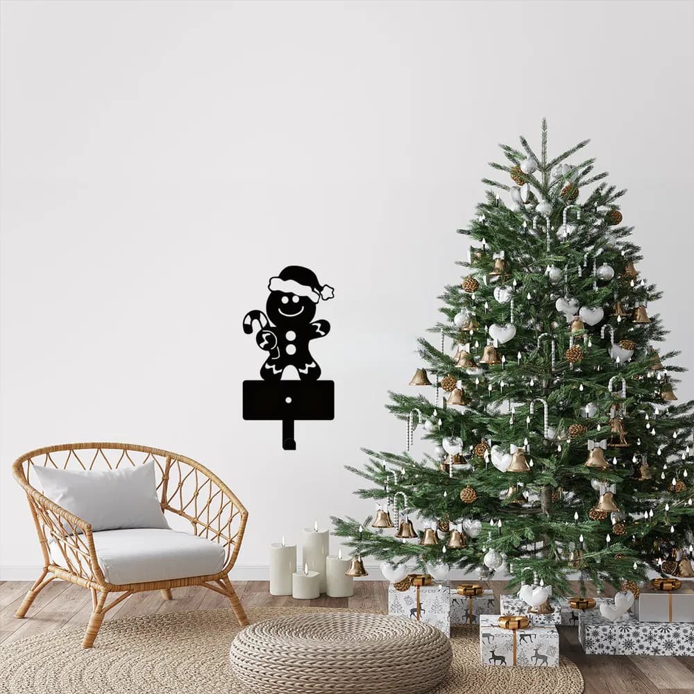 CIFbuy 2 Pcs Gingerbread Man Metal Key Hooks - Weihnachtsdeko