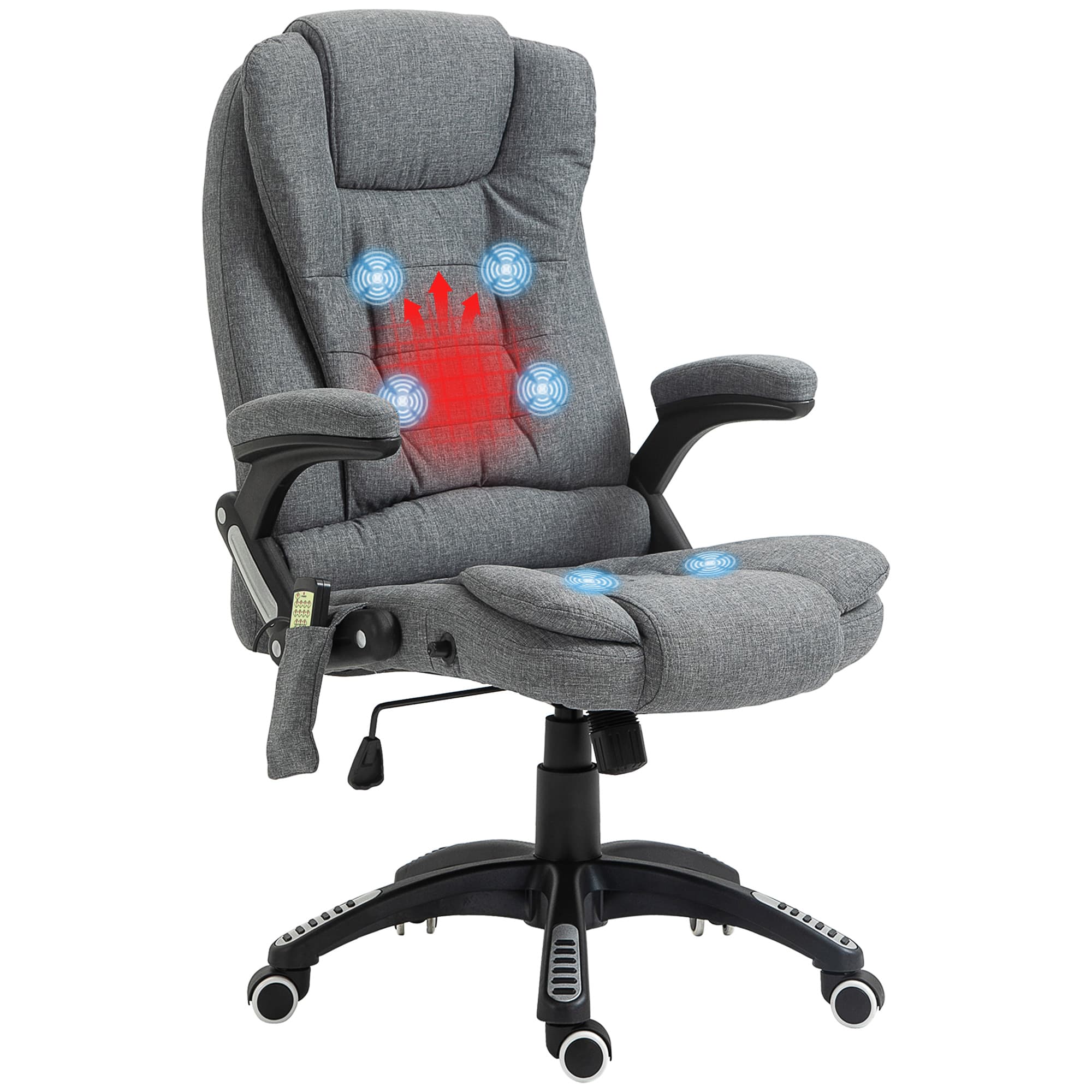 Chaise de bureau  Fauteuil de massage avec fonction chauffante, fauteuil de direction ergonomique, chaise pivotante réglable en hauteur, chaise gaming avec massage