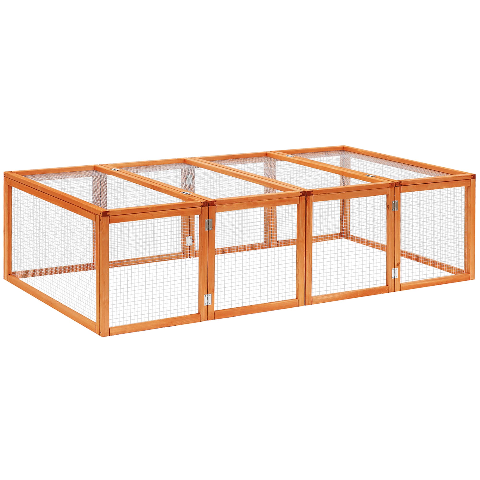Holz Hasenstall mit aufklappbarem Dach 181x100x48 cm