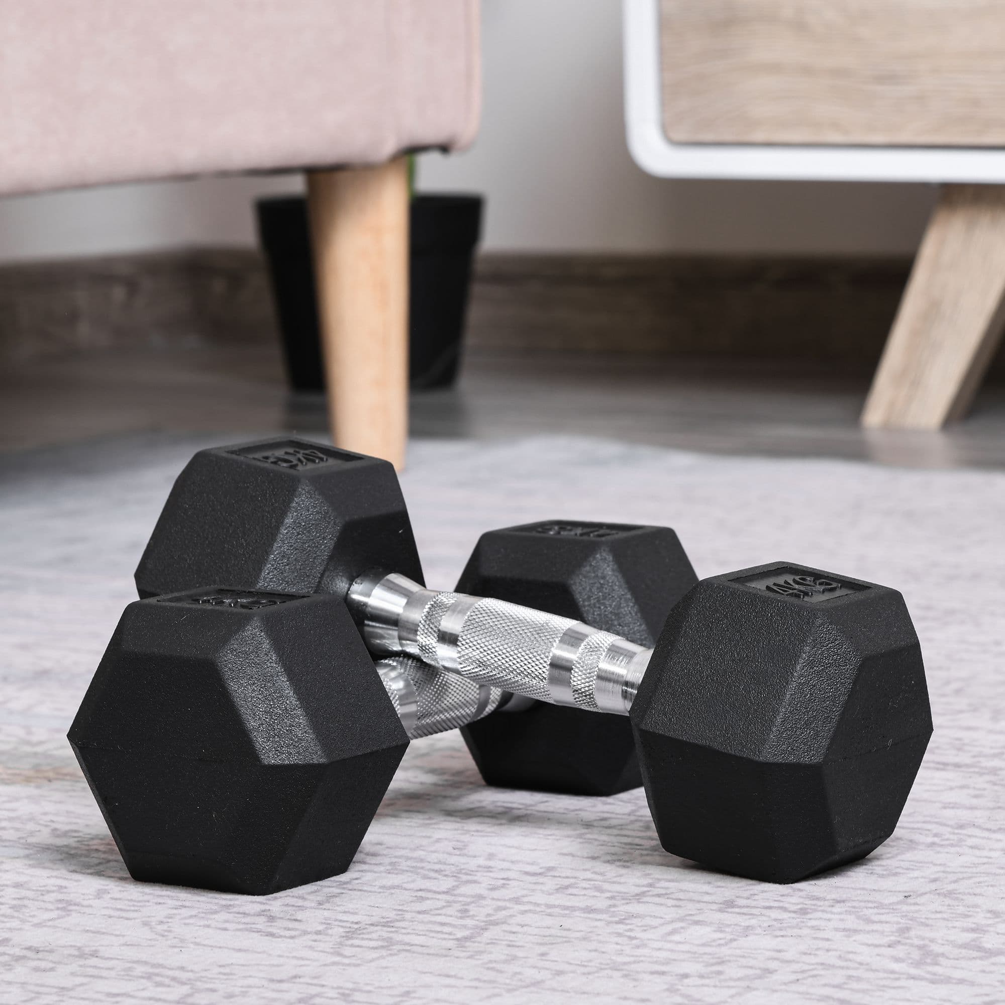 Hexagon Hanteln, 2er Set, Gusseisen, 2 x 4 kg