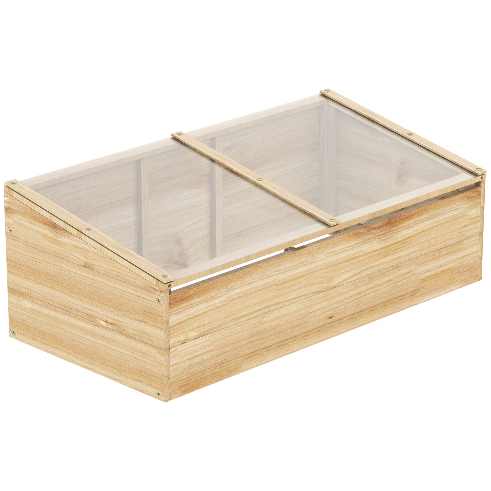 Semenzaio in legno con lastra in PC, 100 x 50 x 35 cm