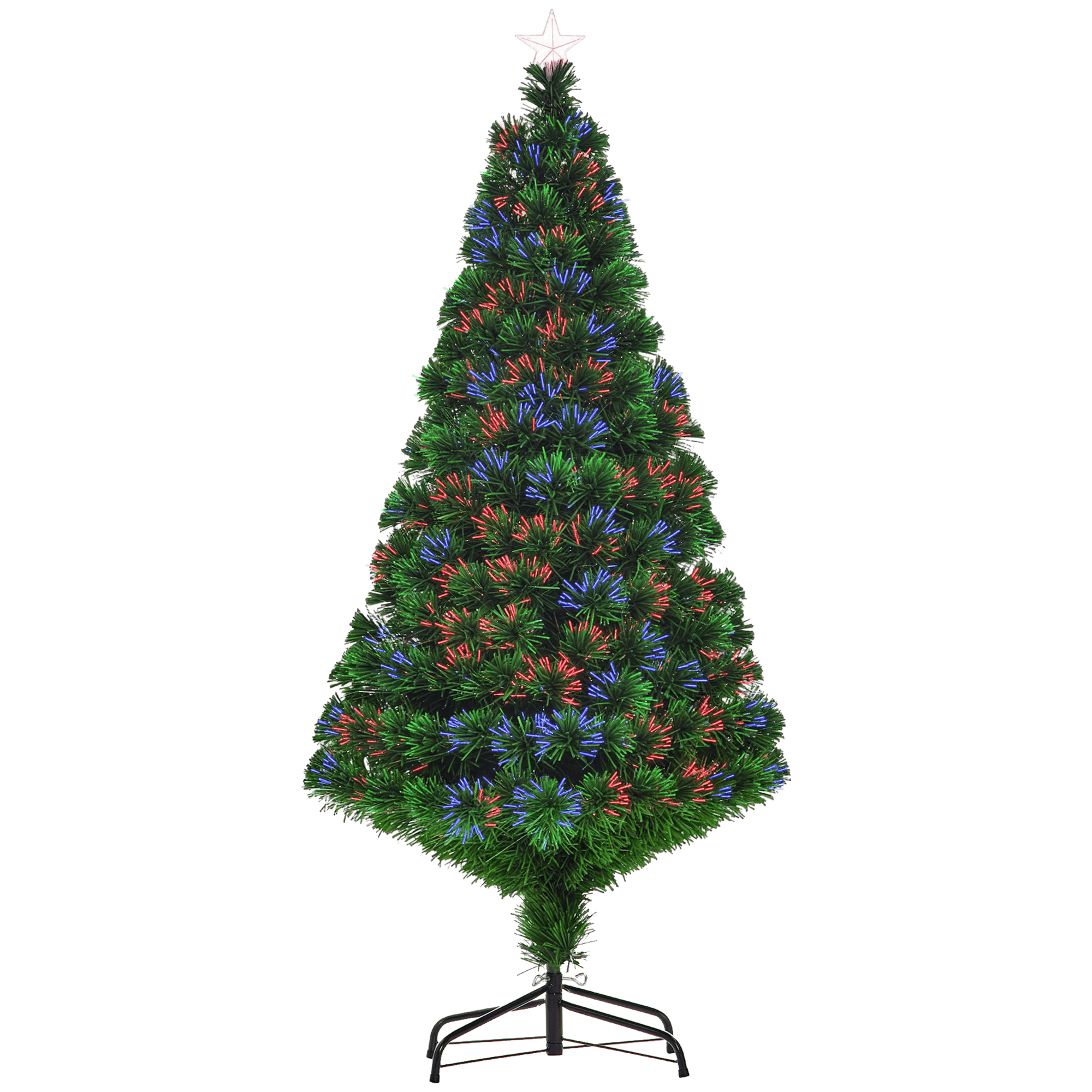Künstlicher Weihnachtsbaum 150 cm mit Glasfaser und LED-Beleuchtung