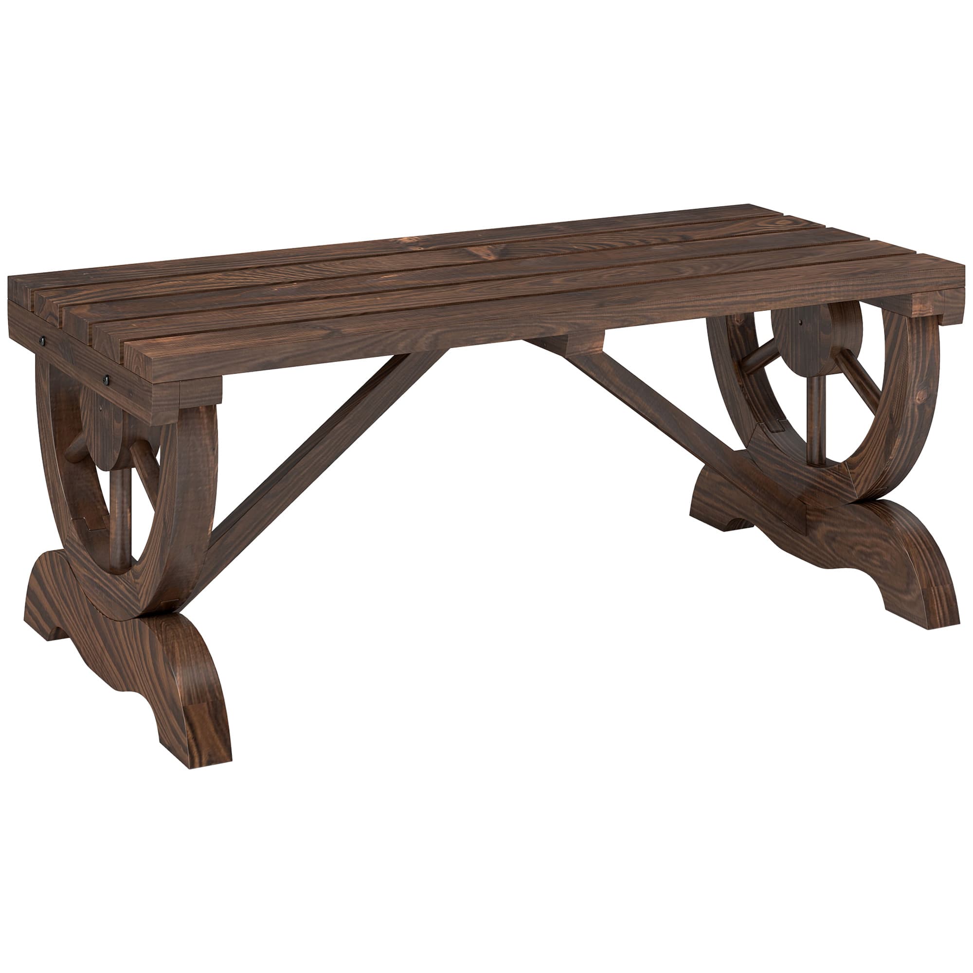 Panchina in legno massiccio per giardino e terrazza