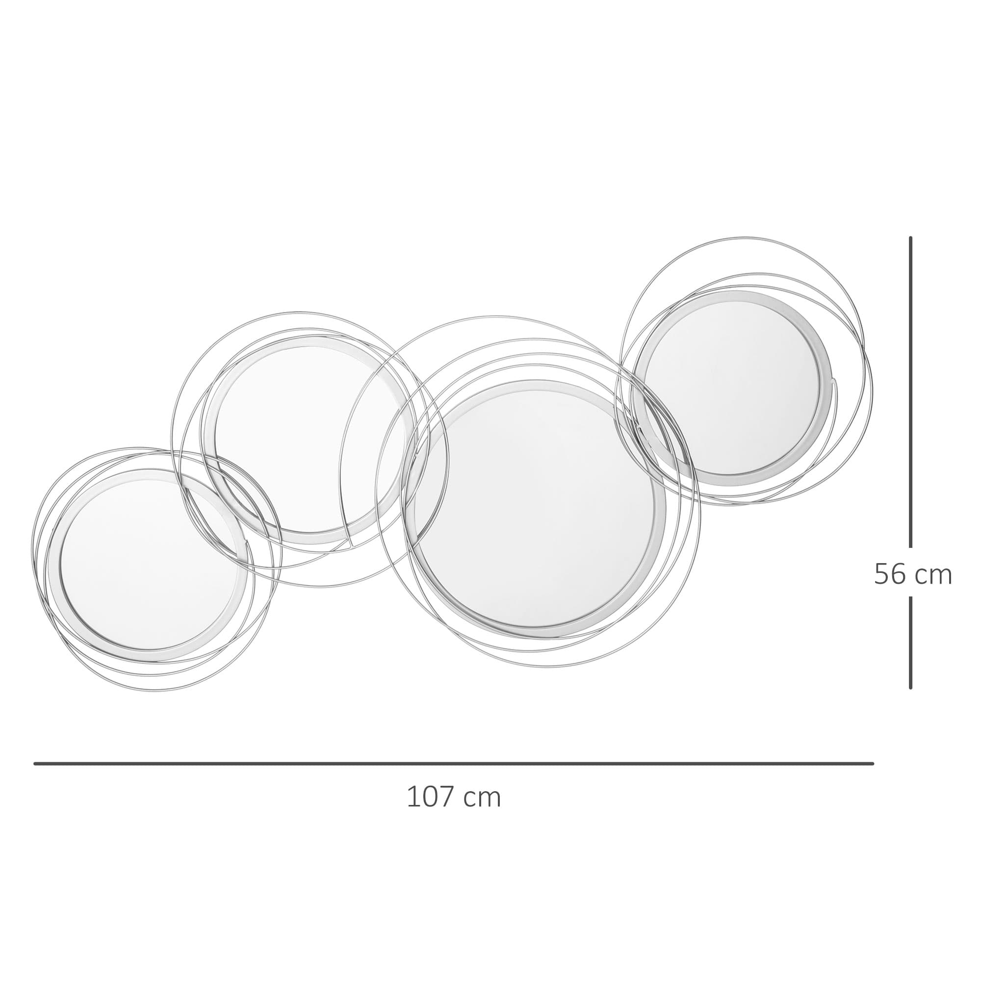 Set miroirs muraux 4 ronds 107 cm