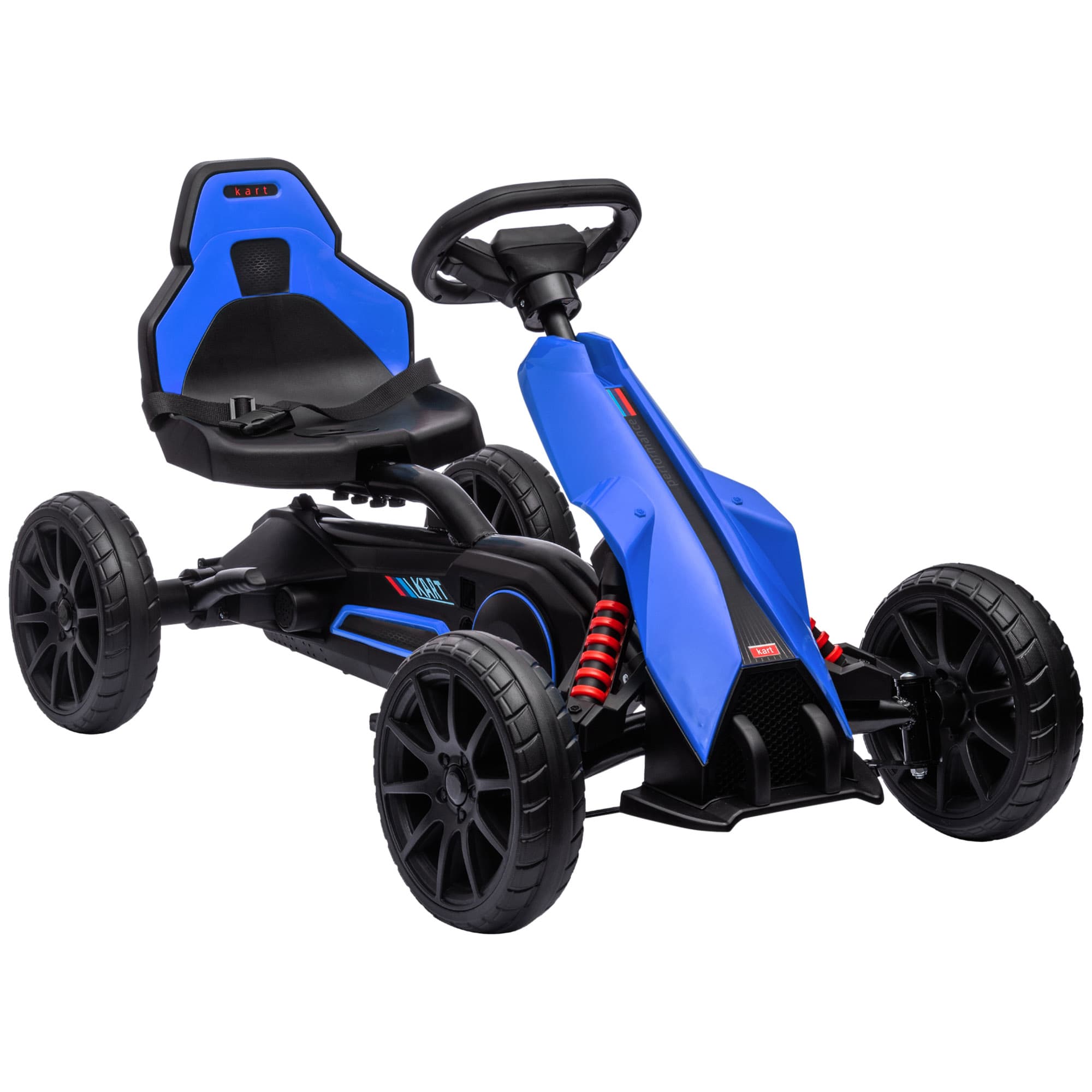 Kart à pédales avec marche avant et arrière, bleu