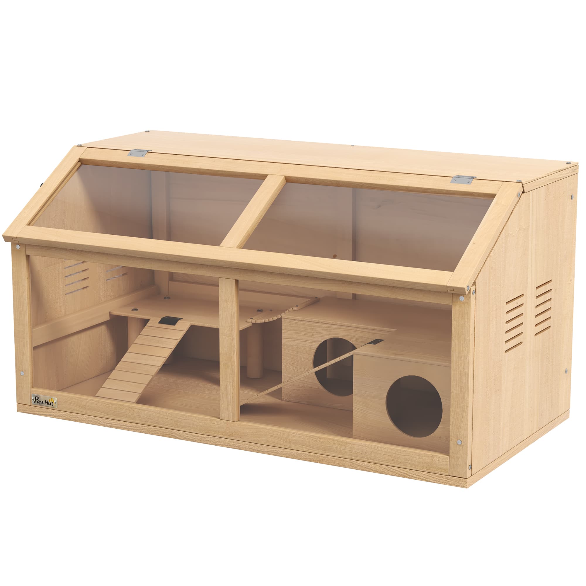 Hamsterkäfig mit Plattform, Hängebrücke und Hütte, 85x45x44 cm